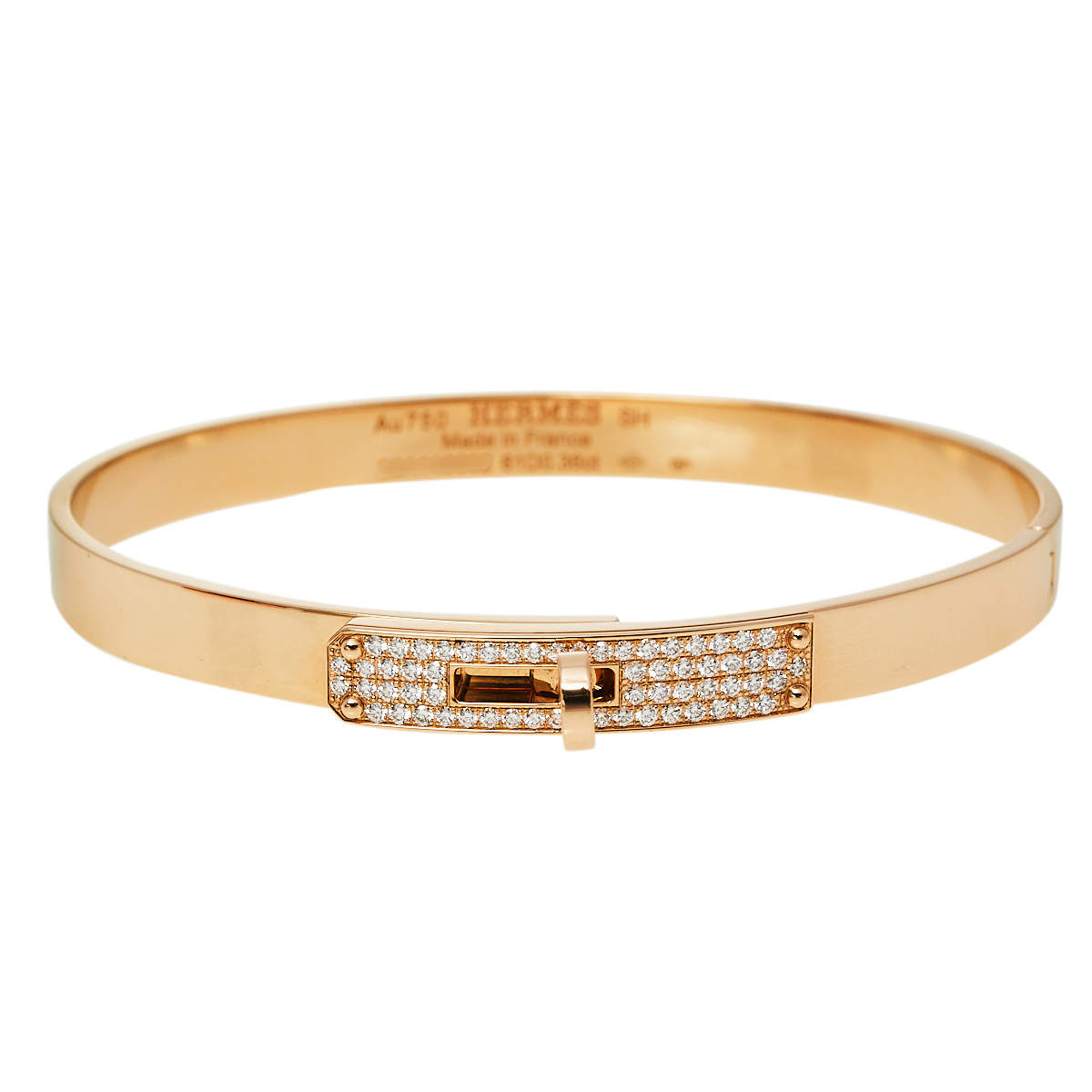 Hermes Kelly Small Model Diamond 18K Rose Gold Bracelet SH Hermes | The ...