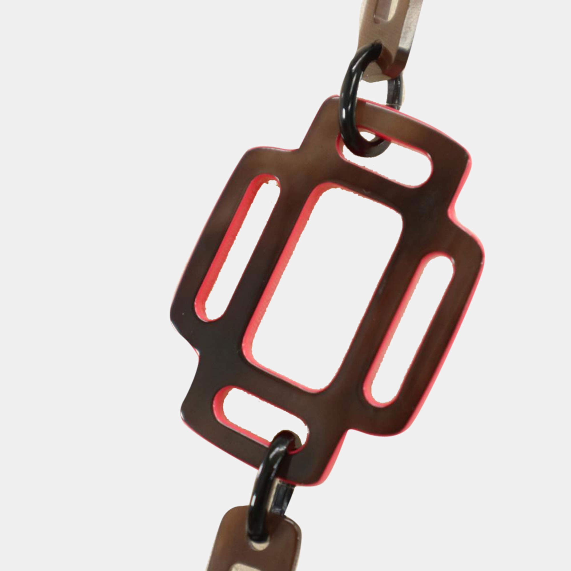 Hermes Brown Natural Material Horn Attelage Necklace