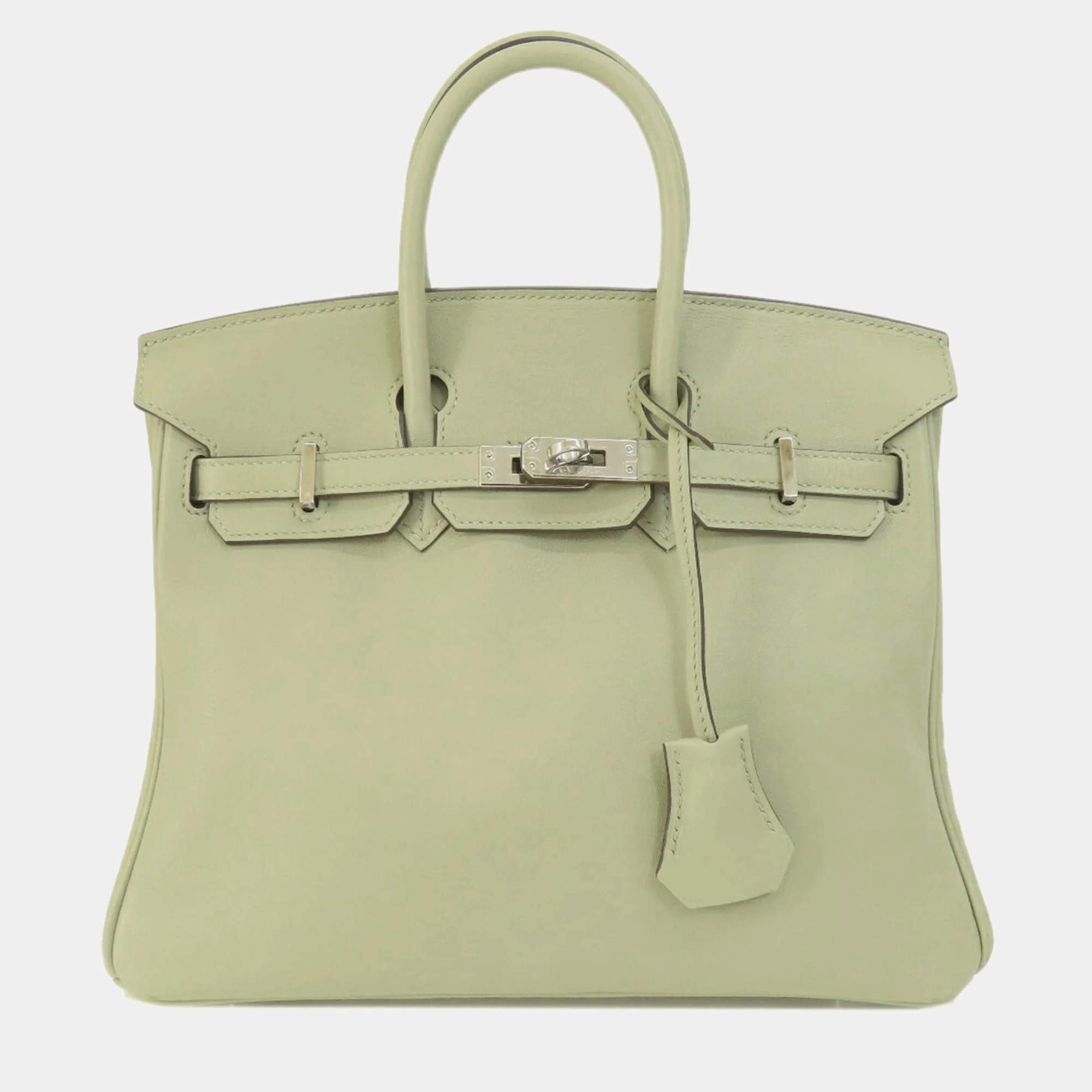 Hermes Green Swift Leather Birkin 25 Tote Bag