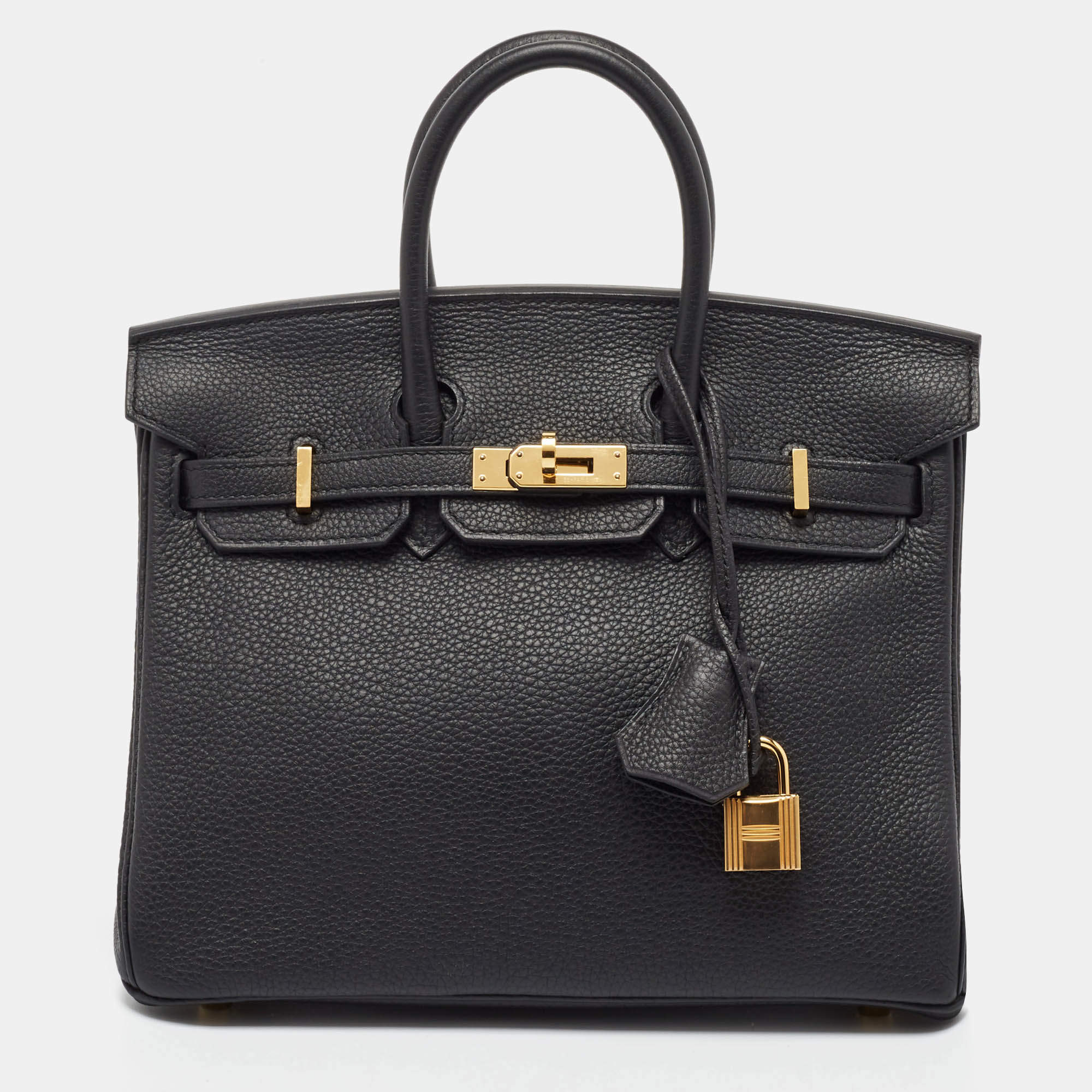 Hermès Noir Togo Leather Gold Finish Birkin 25 Bag