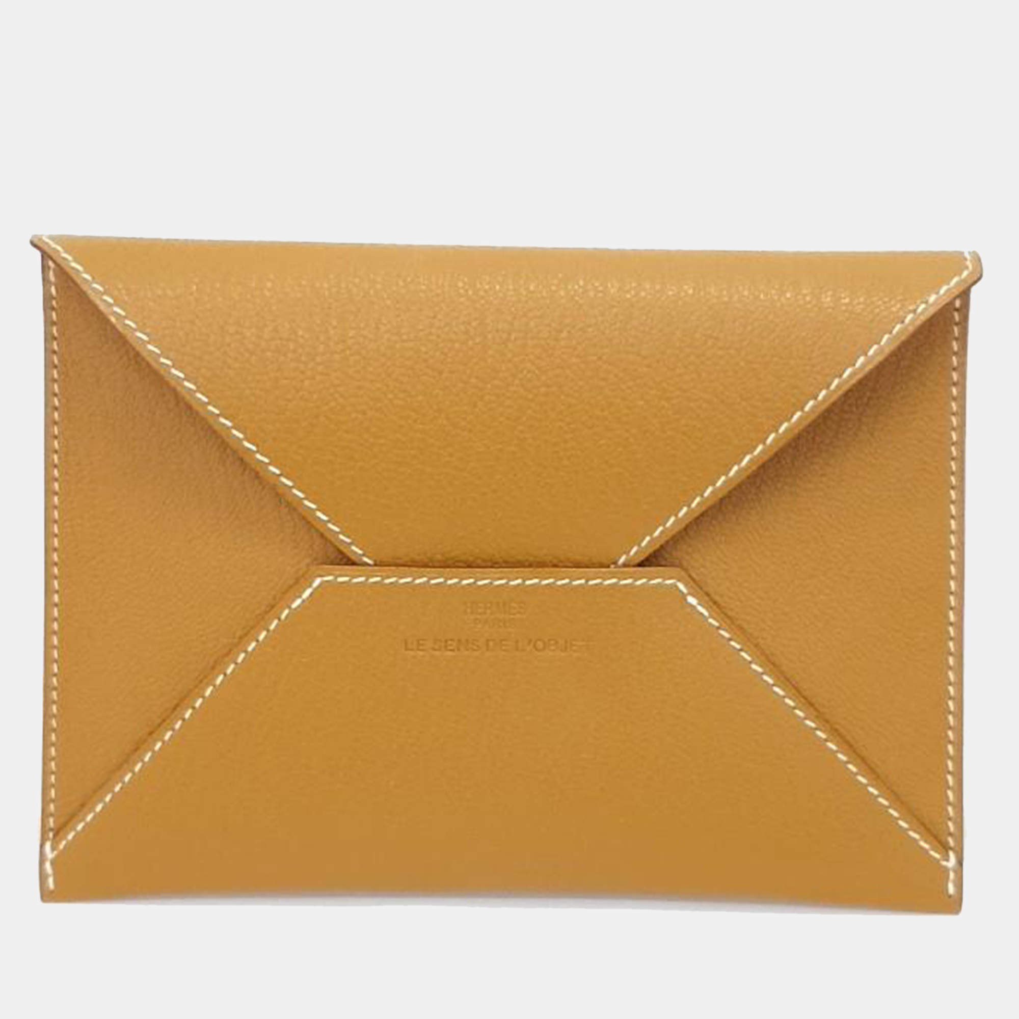 Hermes Natural Barenia Envelope Card Holder