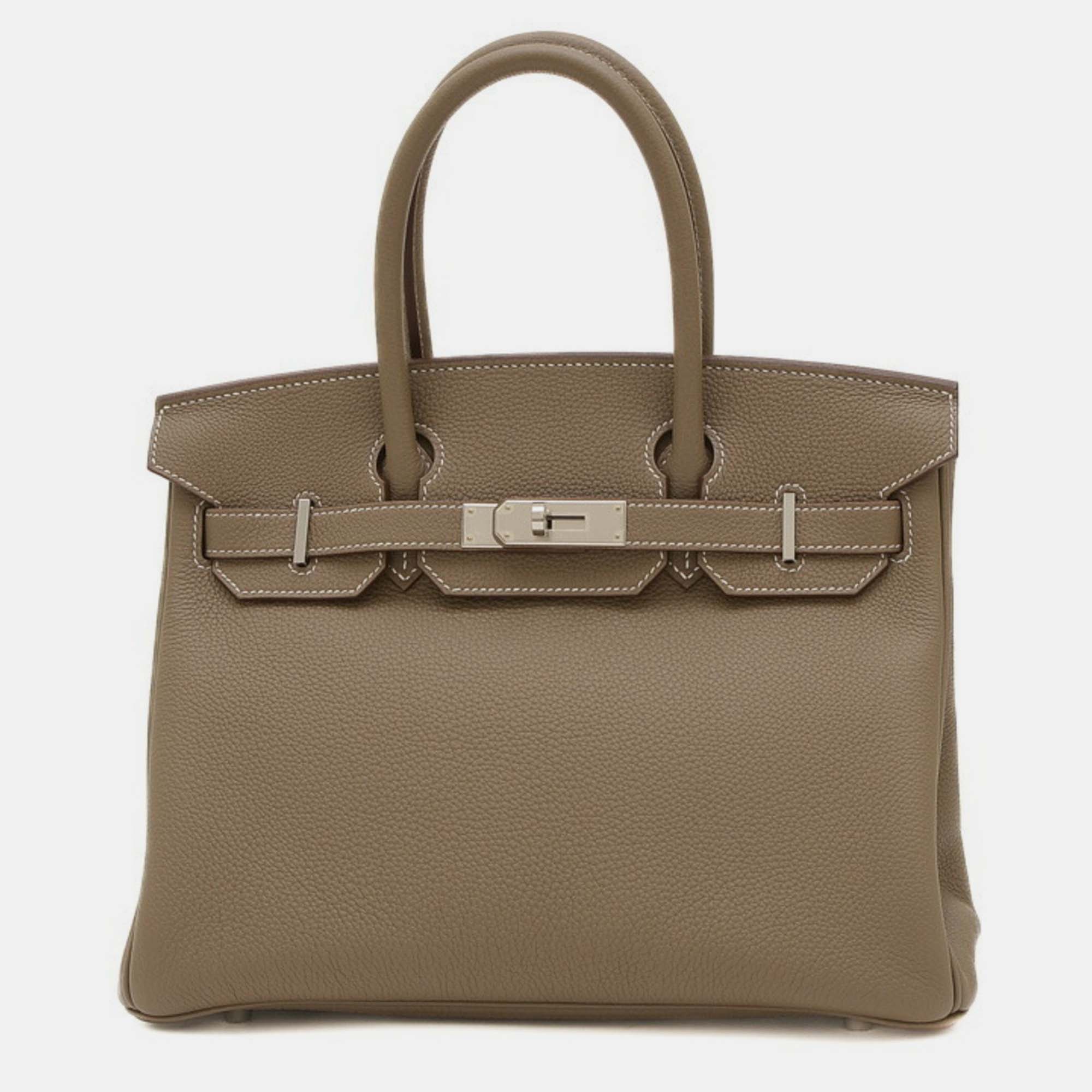 Hermes Etoupe Togo Birkin 30 Handbag