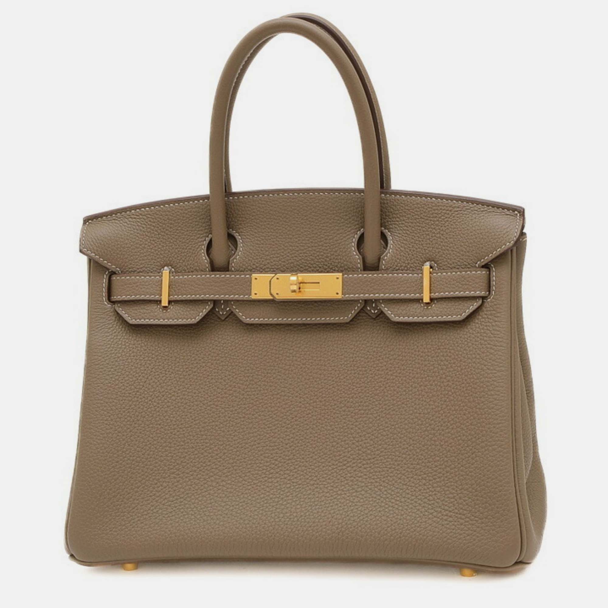 Hermes Etoupe Togo Birkin 30 Handbag