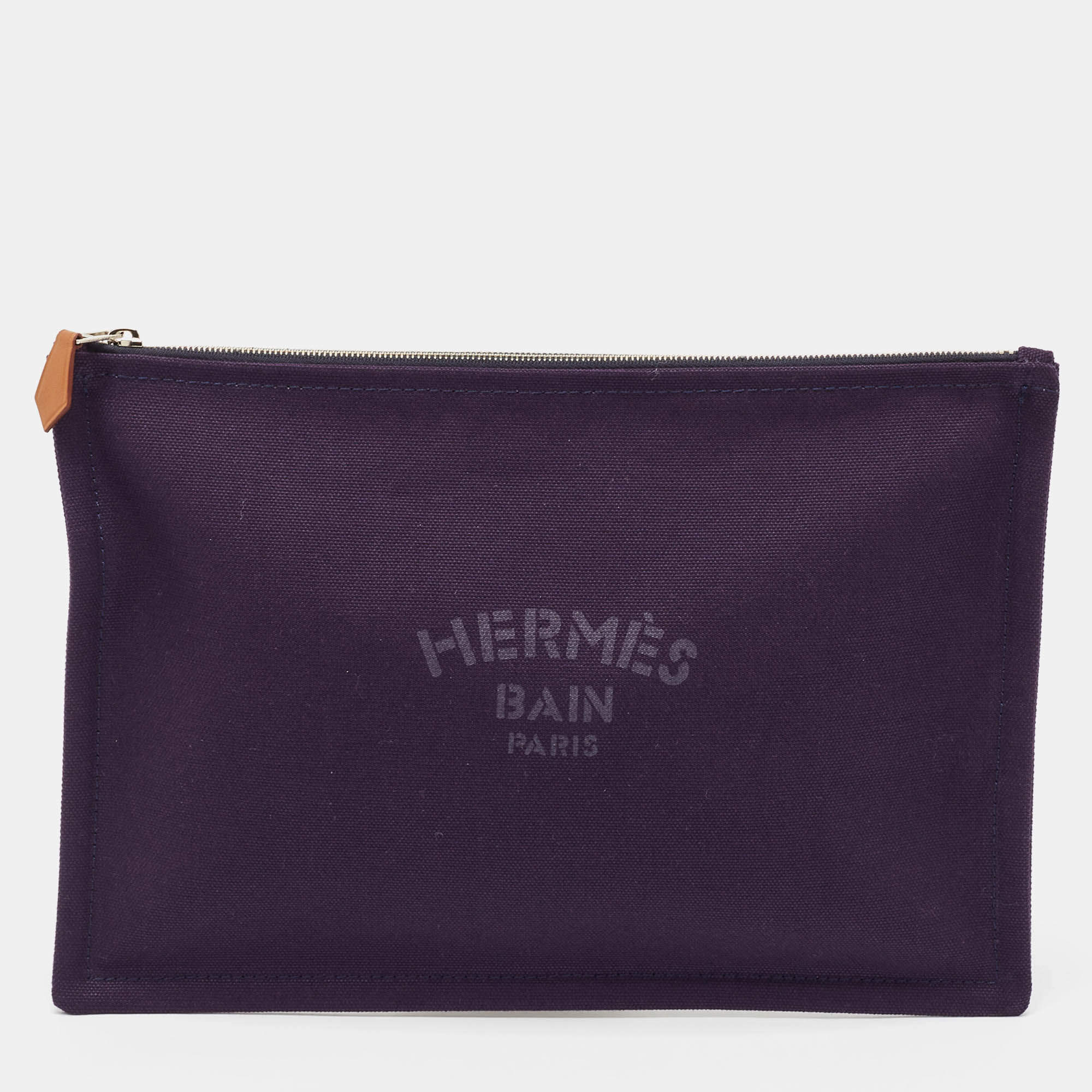 Pre Owned Hermes Nocturne Toile Large Bain New Yachting Pouch