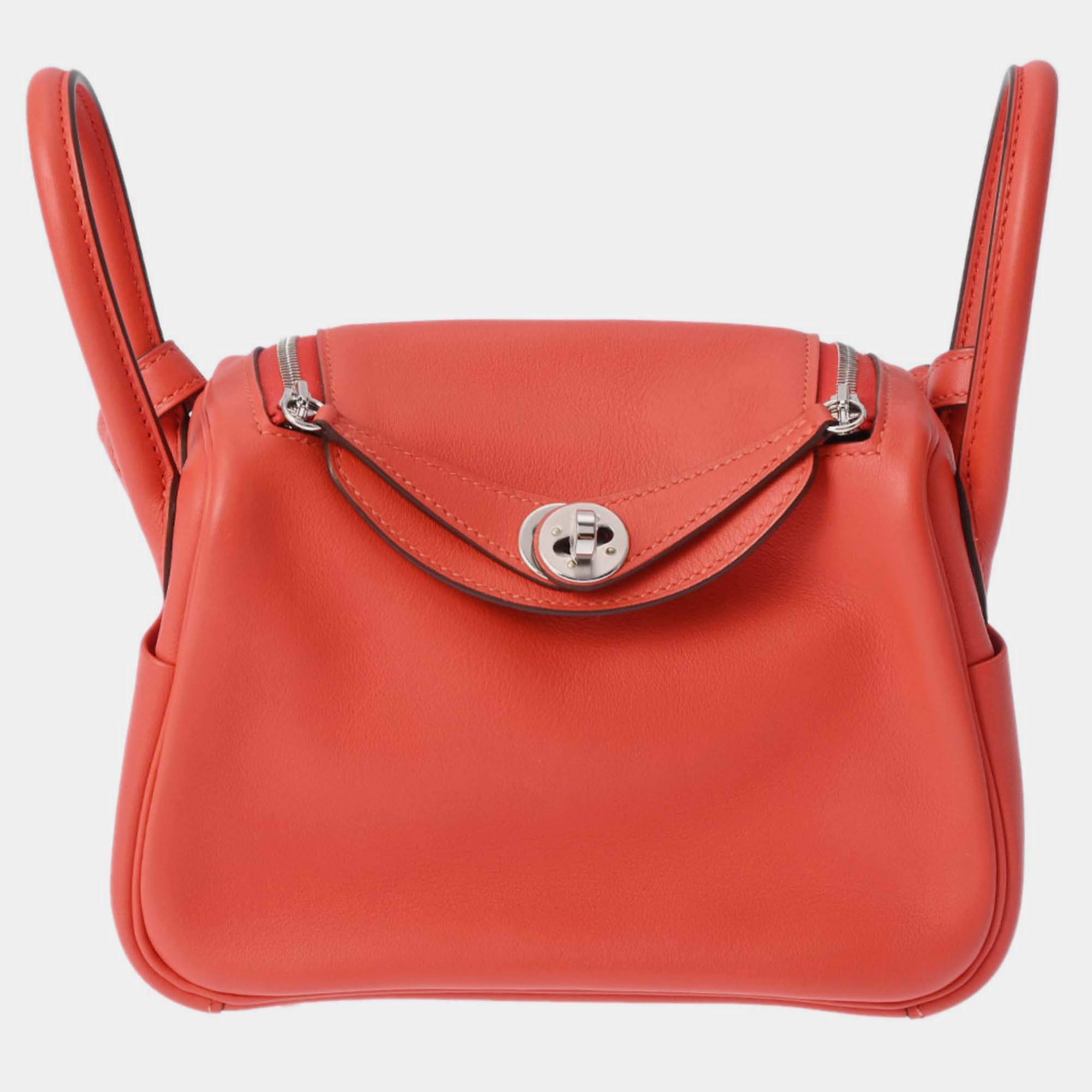 Hermes Lindy Rose Texas Swift Leather Bag