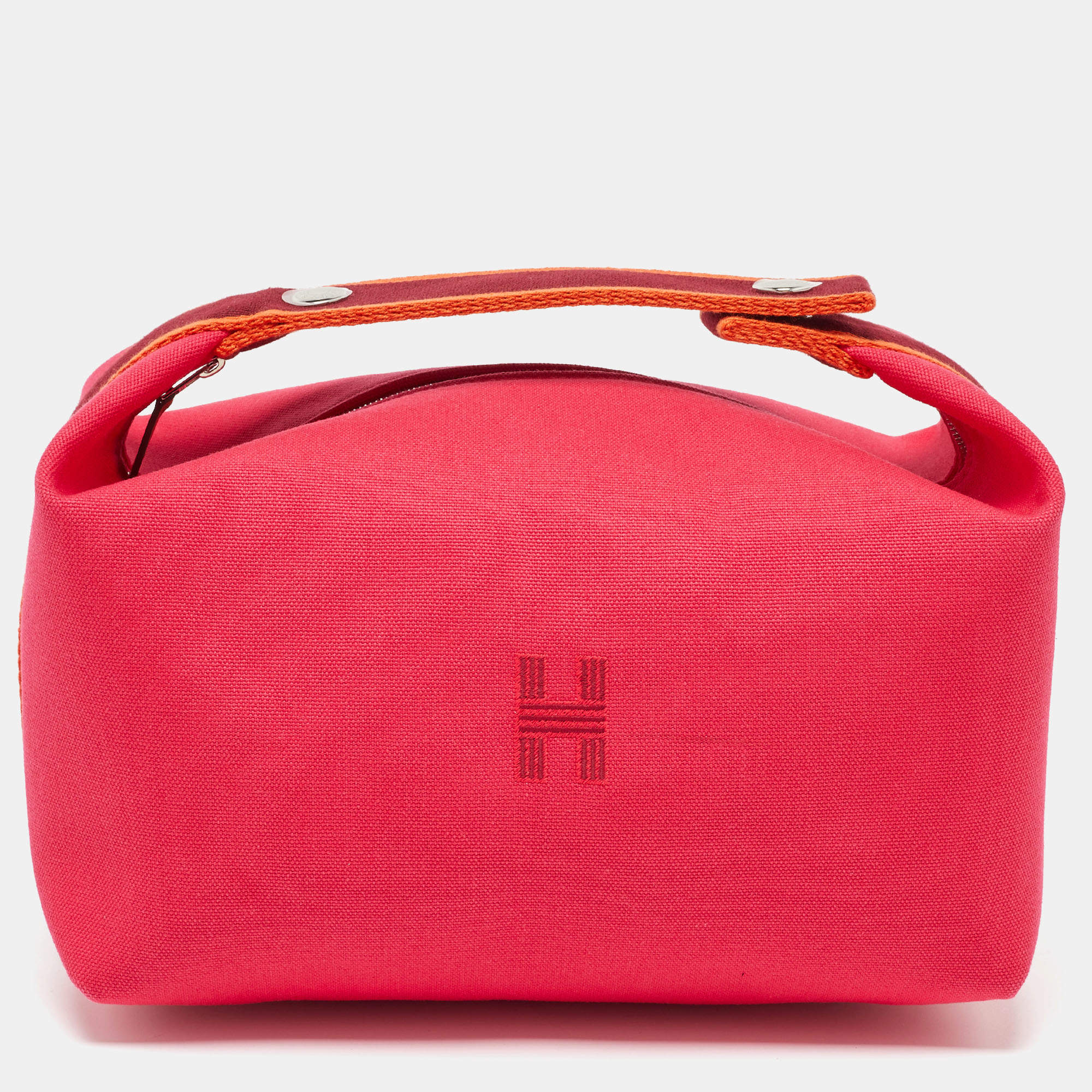 Pre Owned Hermès Hibiscus Toile H Canvas Large Bride-a-Brac Pouch