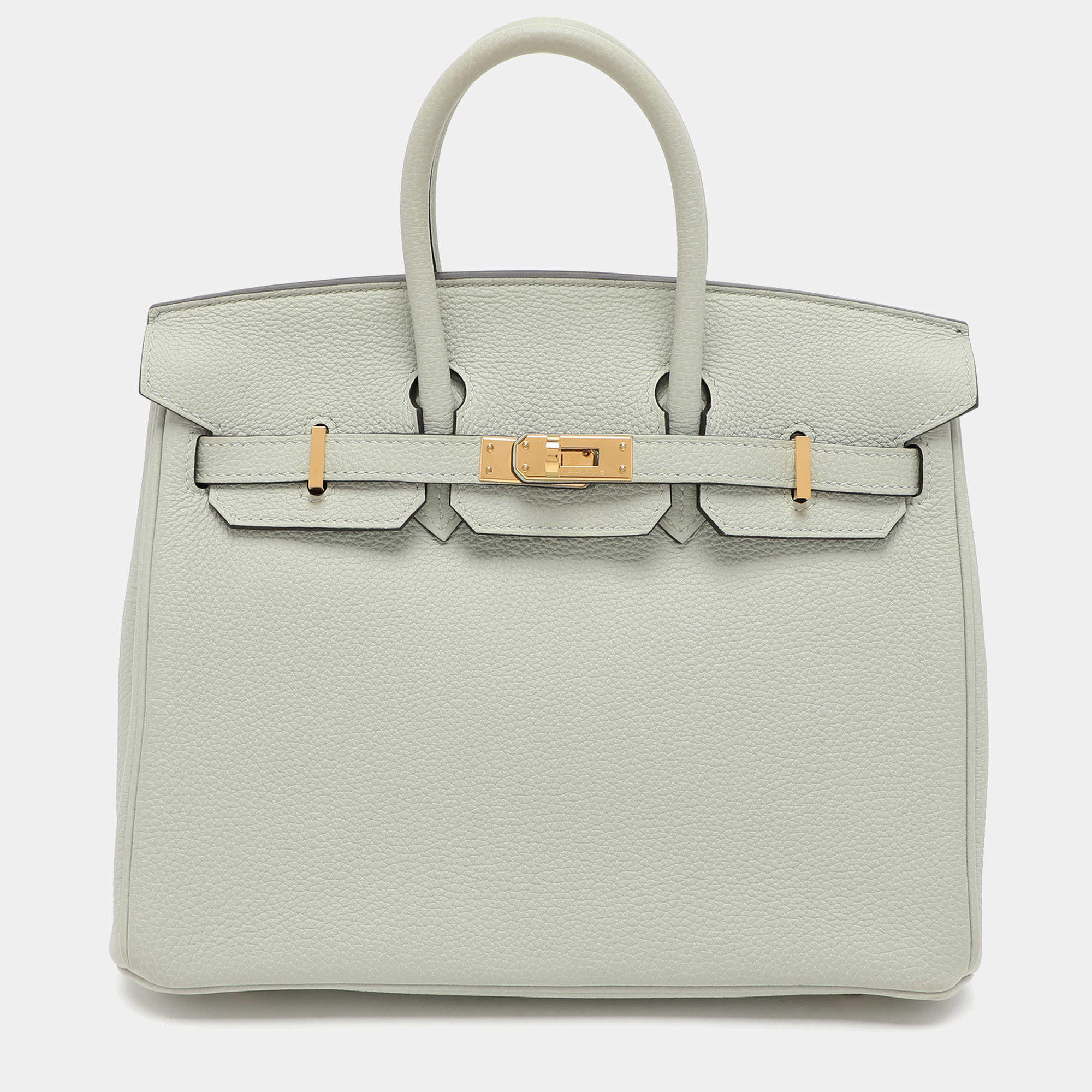 Hermes Gris Neve Togo Leather Birkin 25 Bag