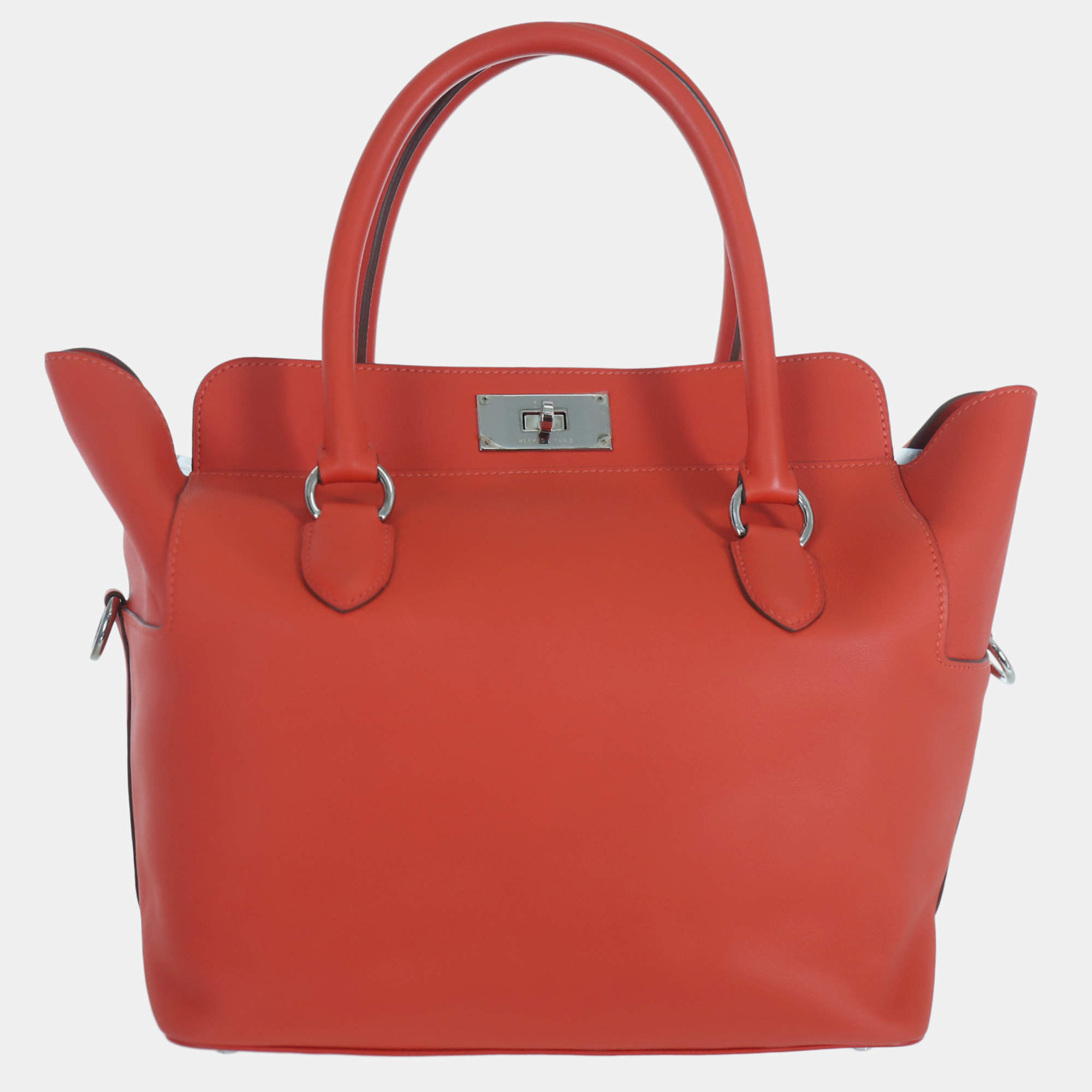 Hermes Red Orange Swift Calfskin Toolbox 26 Bag