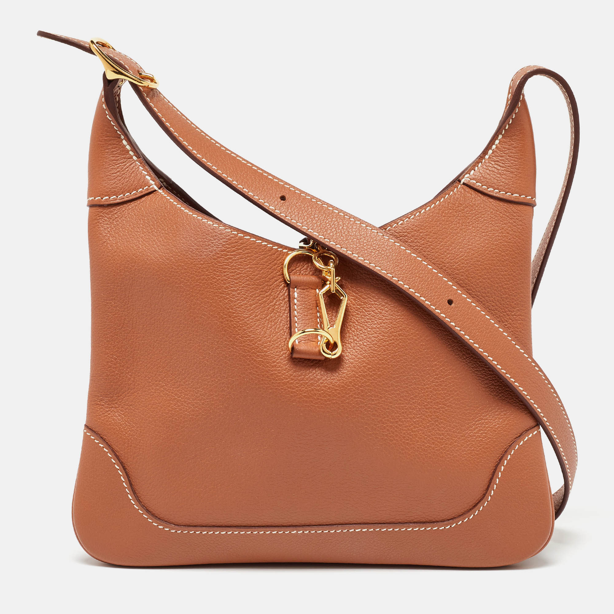 Pre Owned Hermes Gold Evercolor Leather Gold Finish Trim DUO 24 Bag