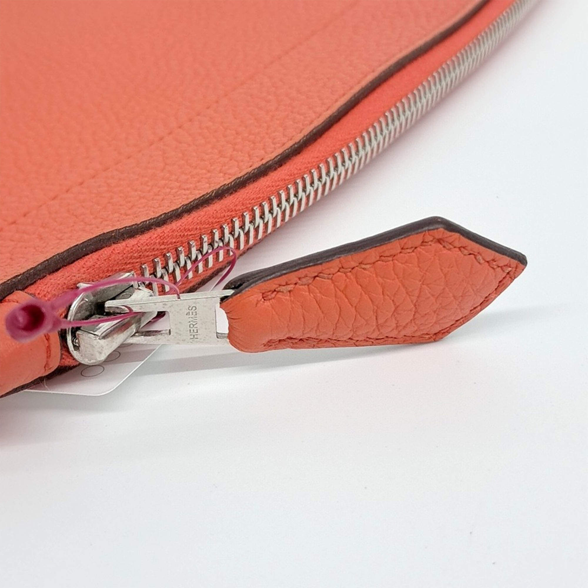 Pre Owned Hermes Orange Bazaar Clutch Bag