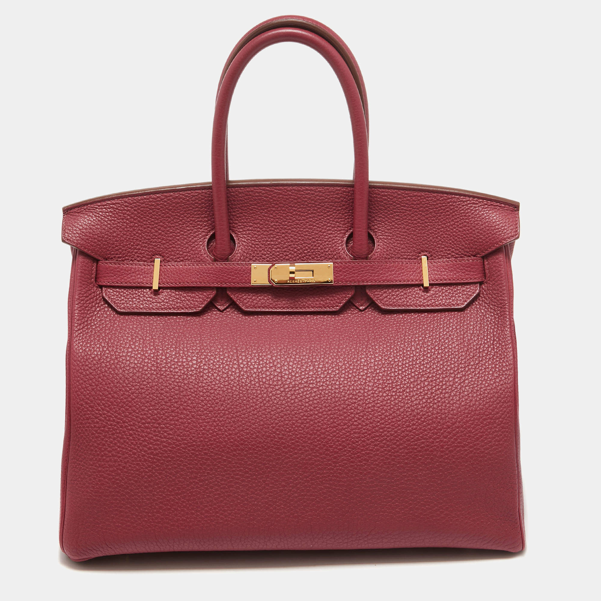 Hermes Rubis Togo Leather Gold Finish Birkin 35 Bag