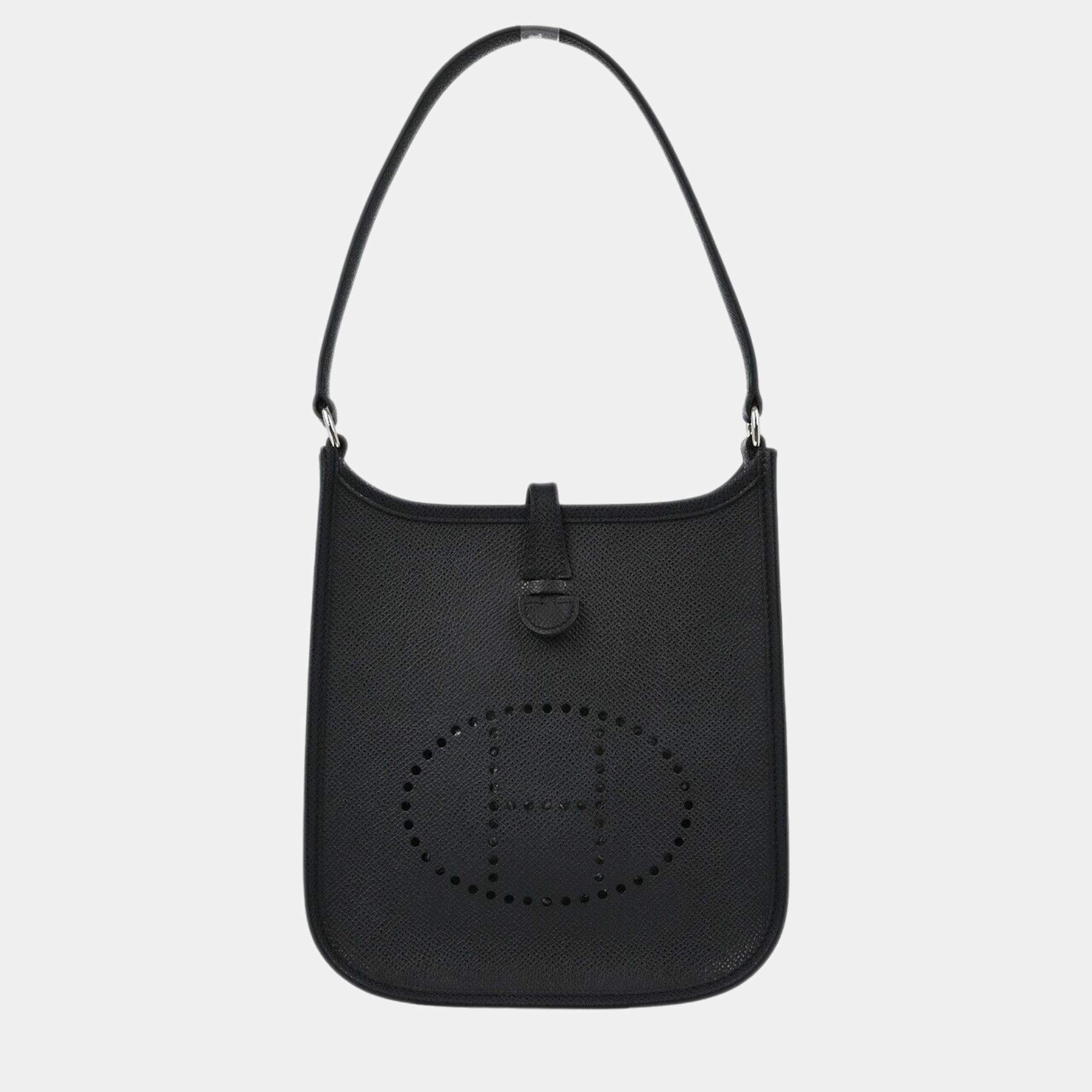 Pre Owned Hermes Black Epsom Evelyne TPM Handbag