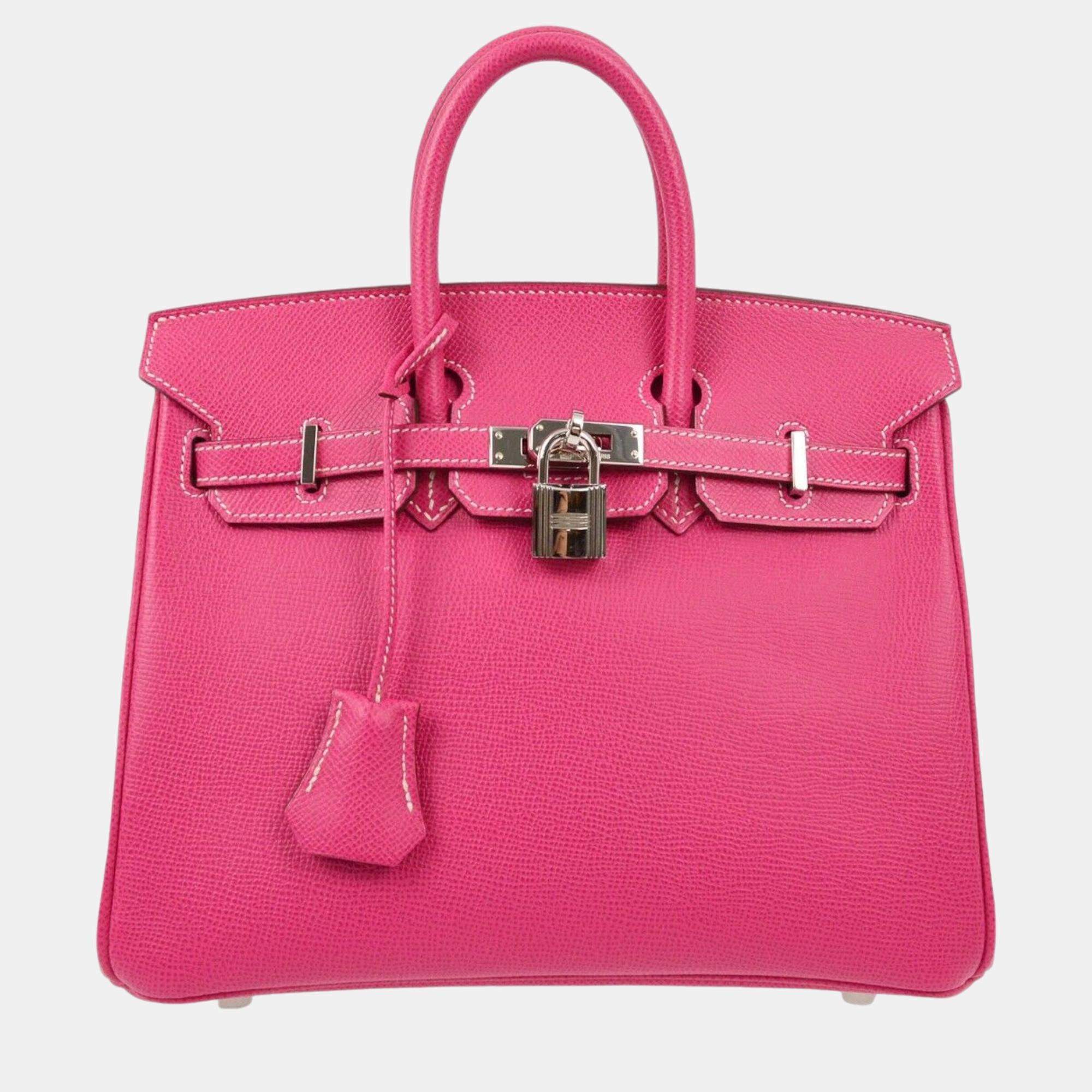 Hermes Rose Tyrien Epsom Birkin 25 Handbag