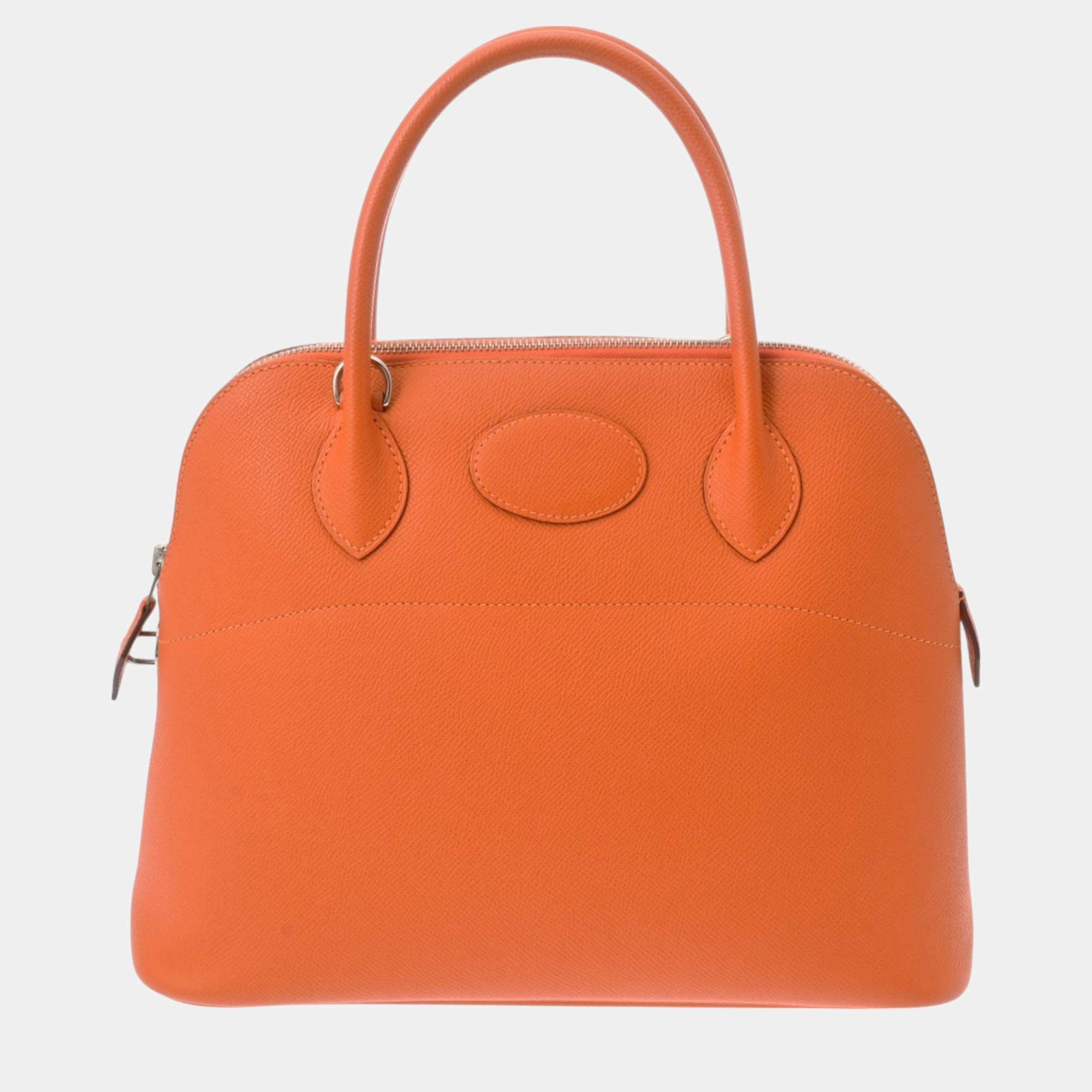 Hermes Orange Epsom Leather Bolide 31 Handbag