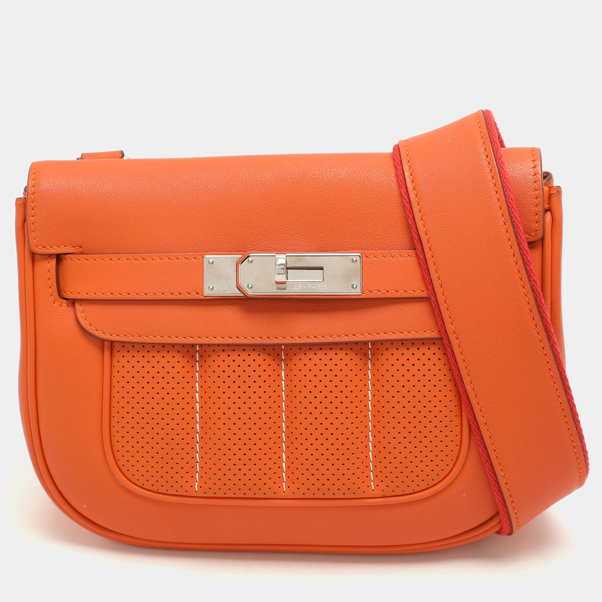 Hermes Orange Swift Leather Berline 21 Bag