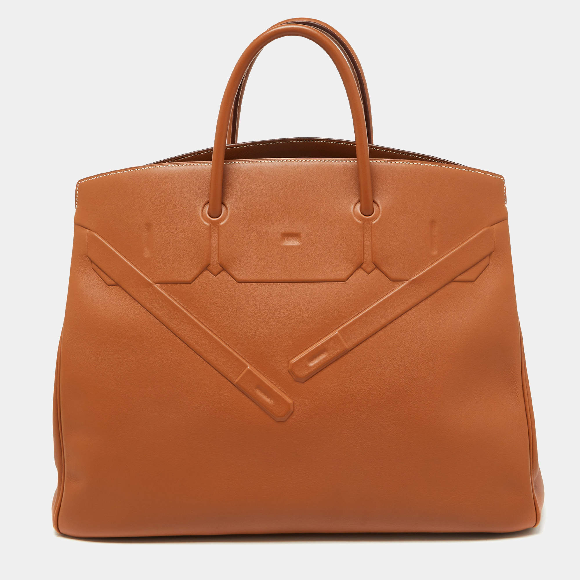 Hermes Gold Swift Leather Shadow Birkin 40 Bag