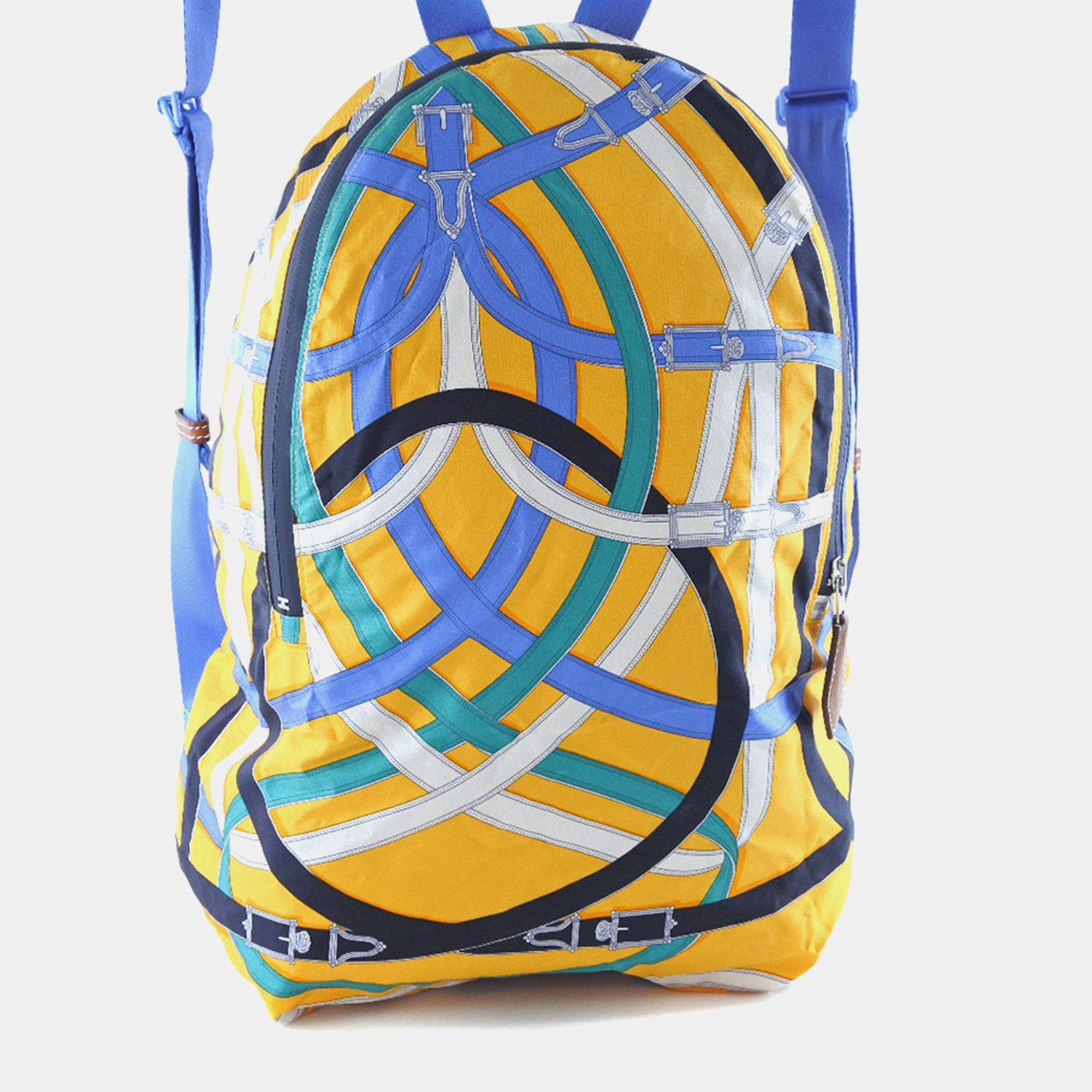 Hermes Yellow Canvas Silk Canvas Backpack