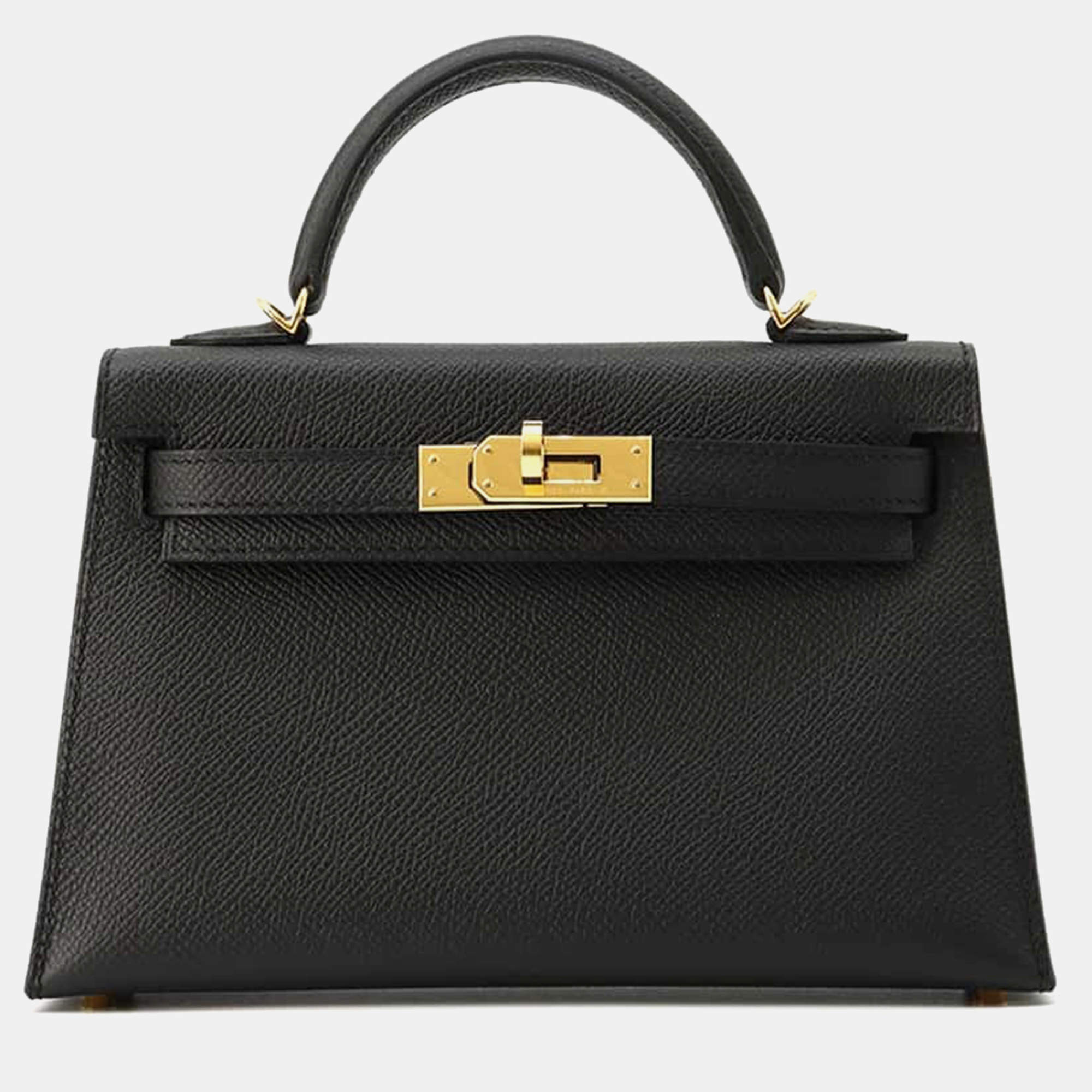 Hermes Black Epsom Mini Kelly Do