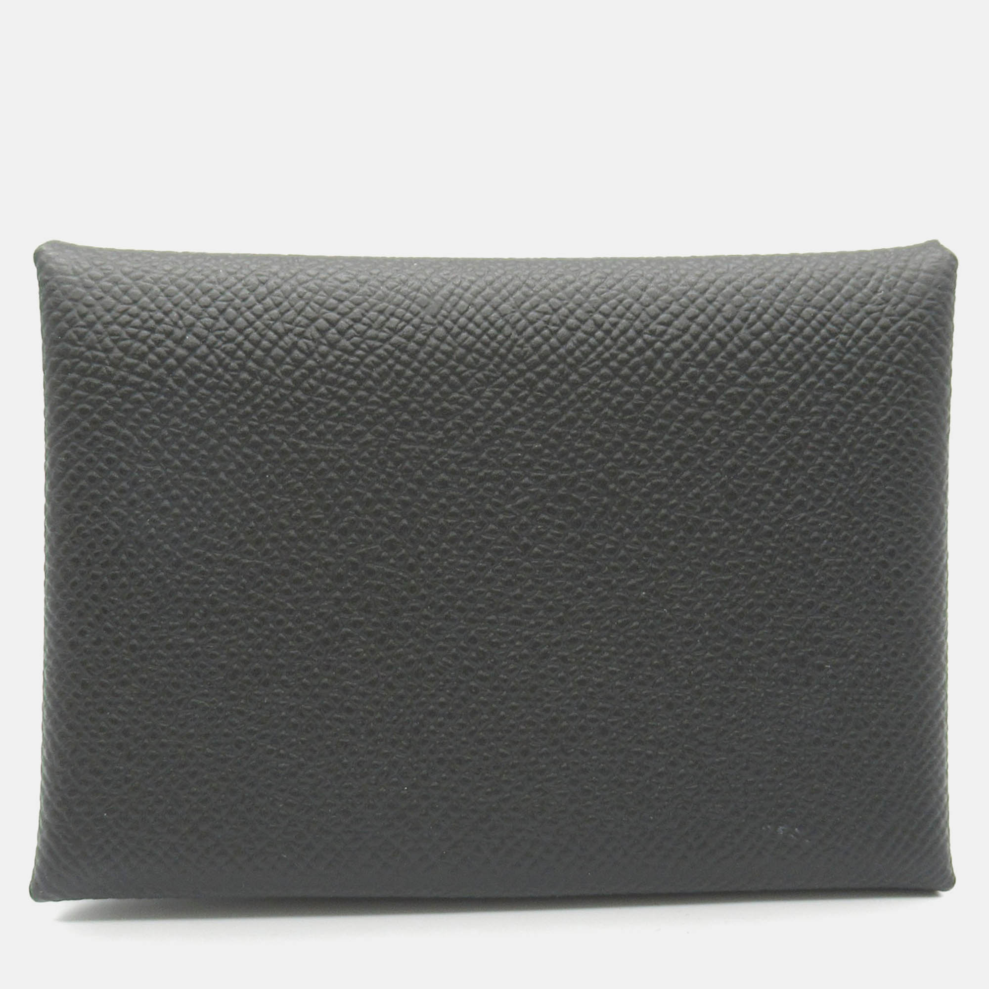 Hermes Black Leather Calvi Duo Leather Card Case