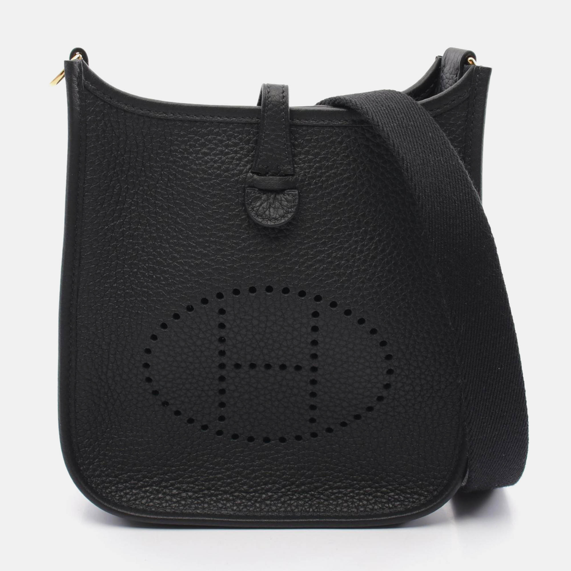 Hermes Black Leather Evelyne Tpm Amazon Shoulder Bag