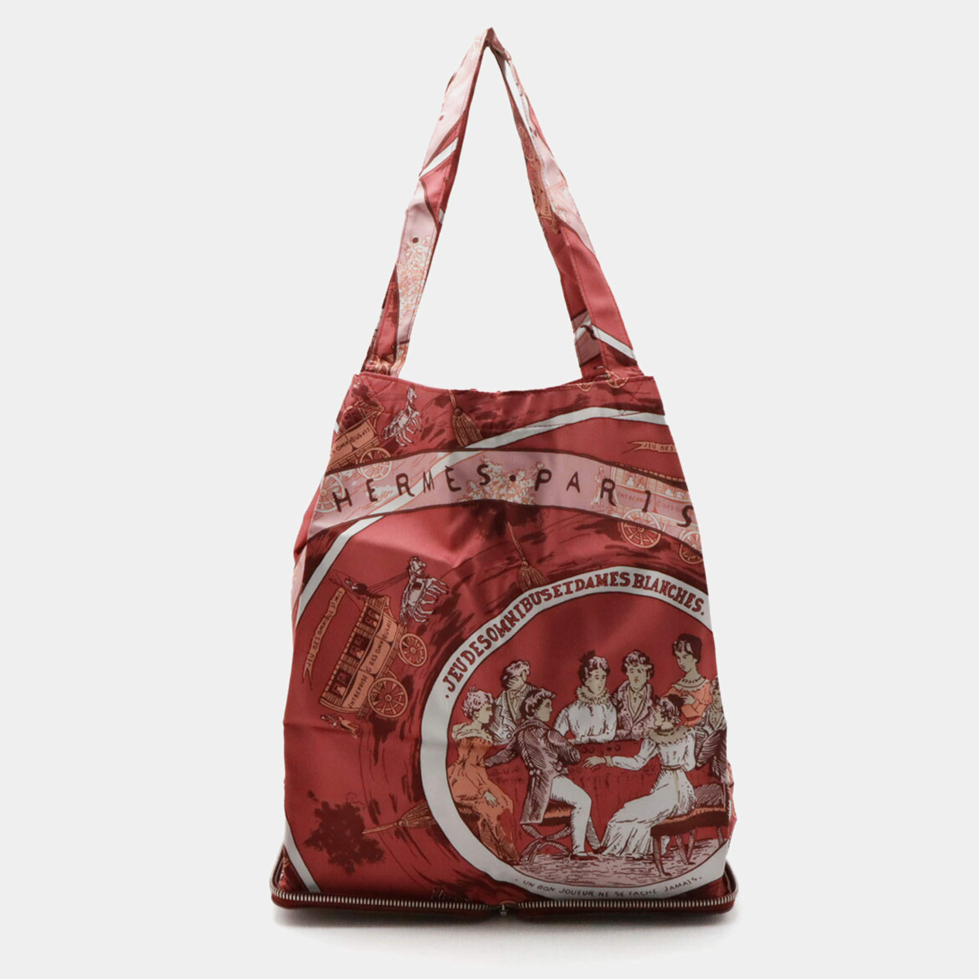 Pre Owned Hermes Red Leather Silky Pop Eco Tote Bag