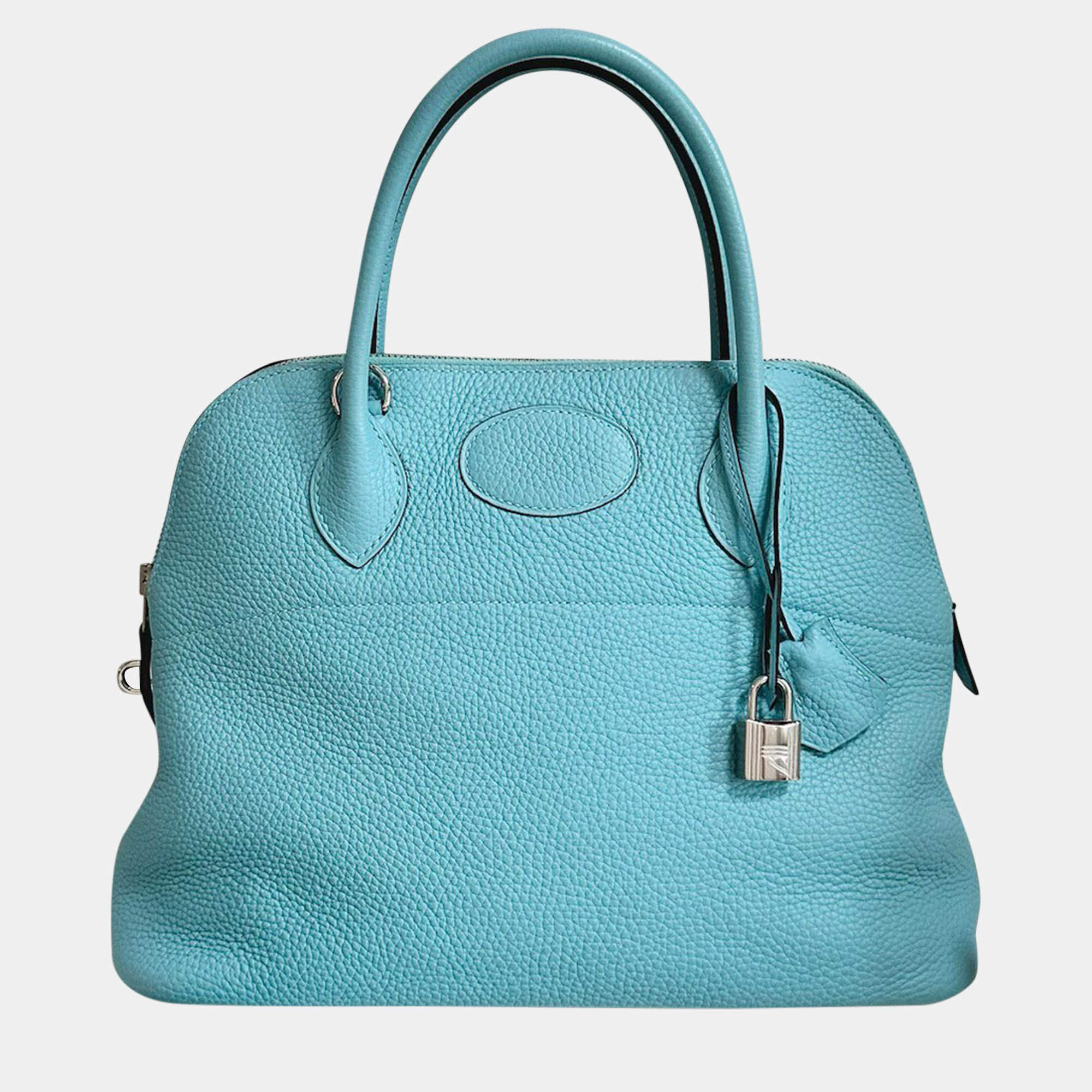 Hermes Blue Togo Leather Bolide 31 Bag