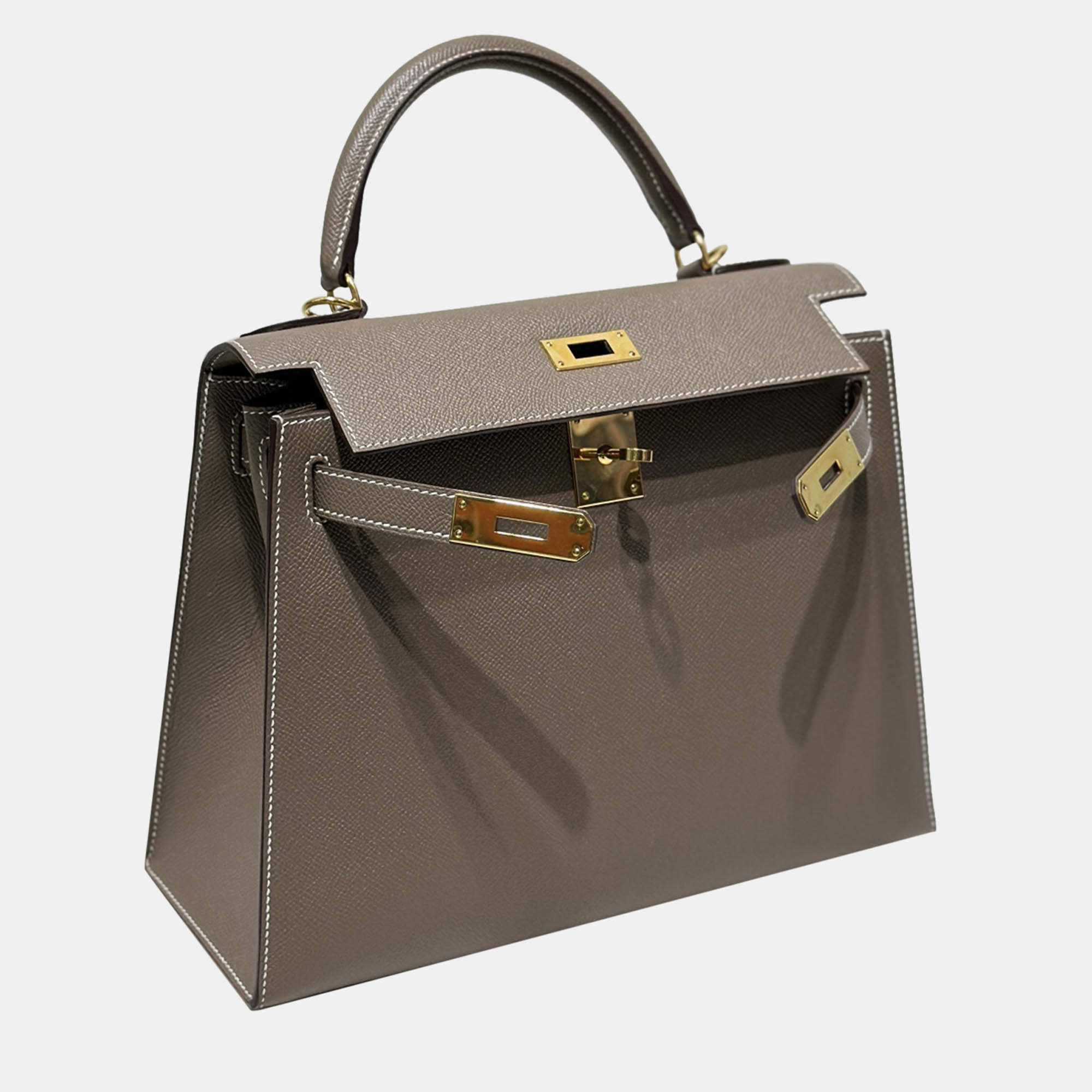 Hermes Elephant grey (Etoupe) Epsom Leather Kelly Sellier 28