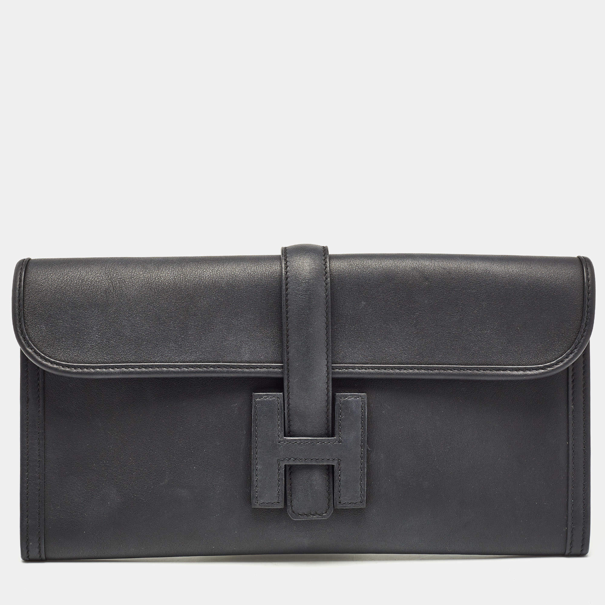 Hermes Bleu Indigo Swift Leather Elan Jige 29 Clutch
