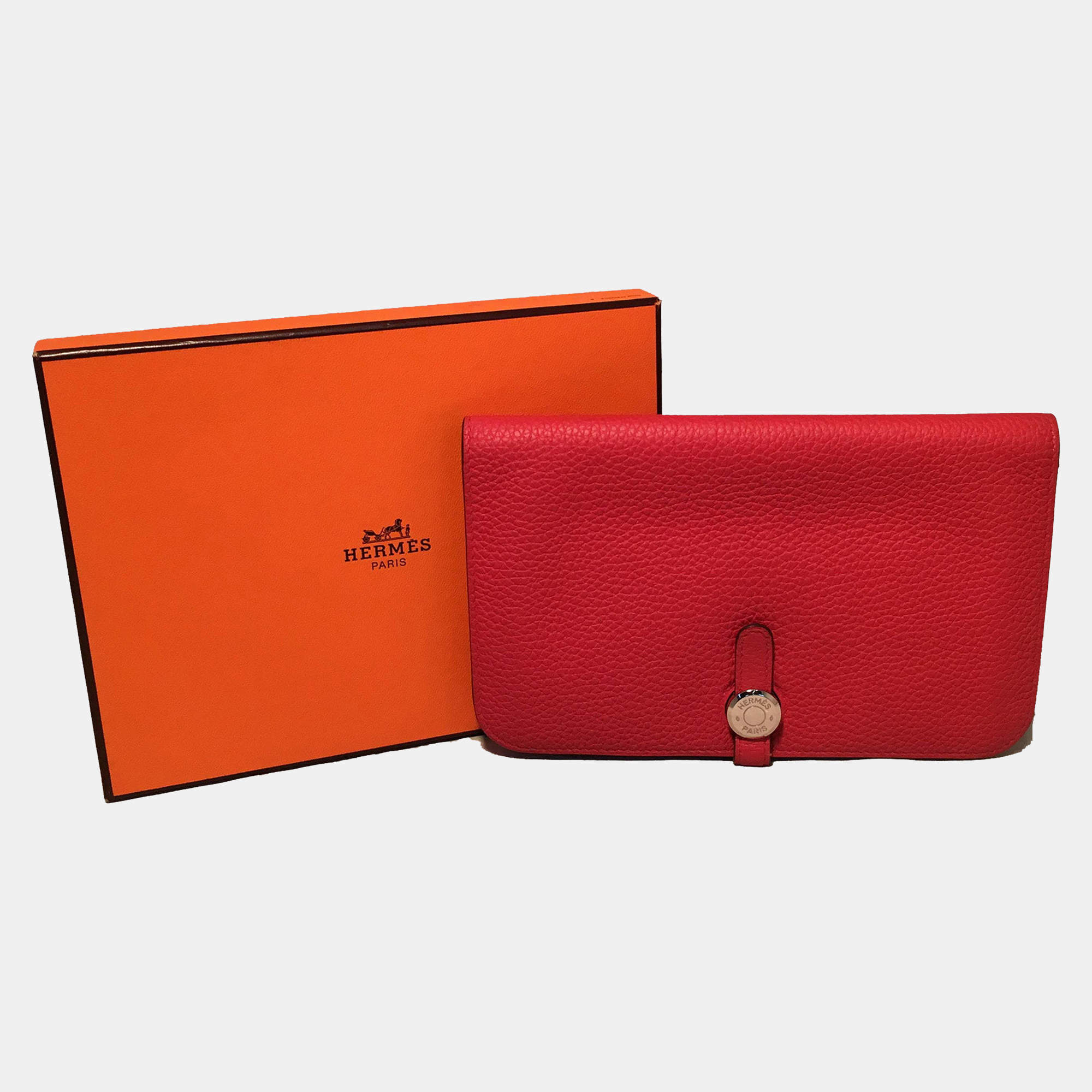 Hermes Red Togo Dogon Duo Wallet