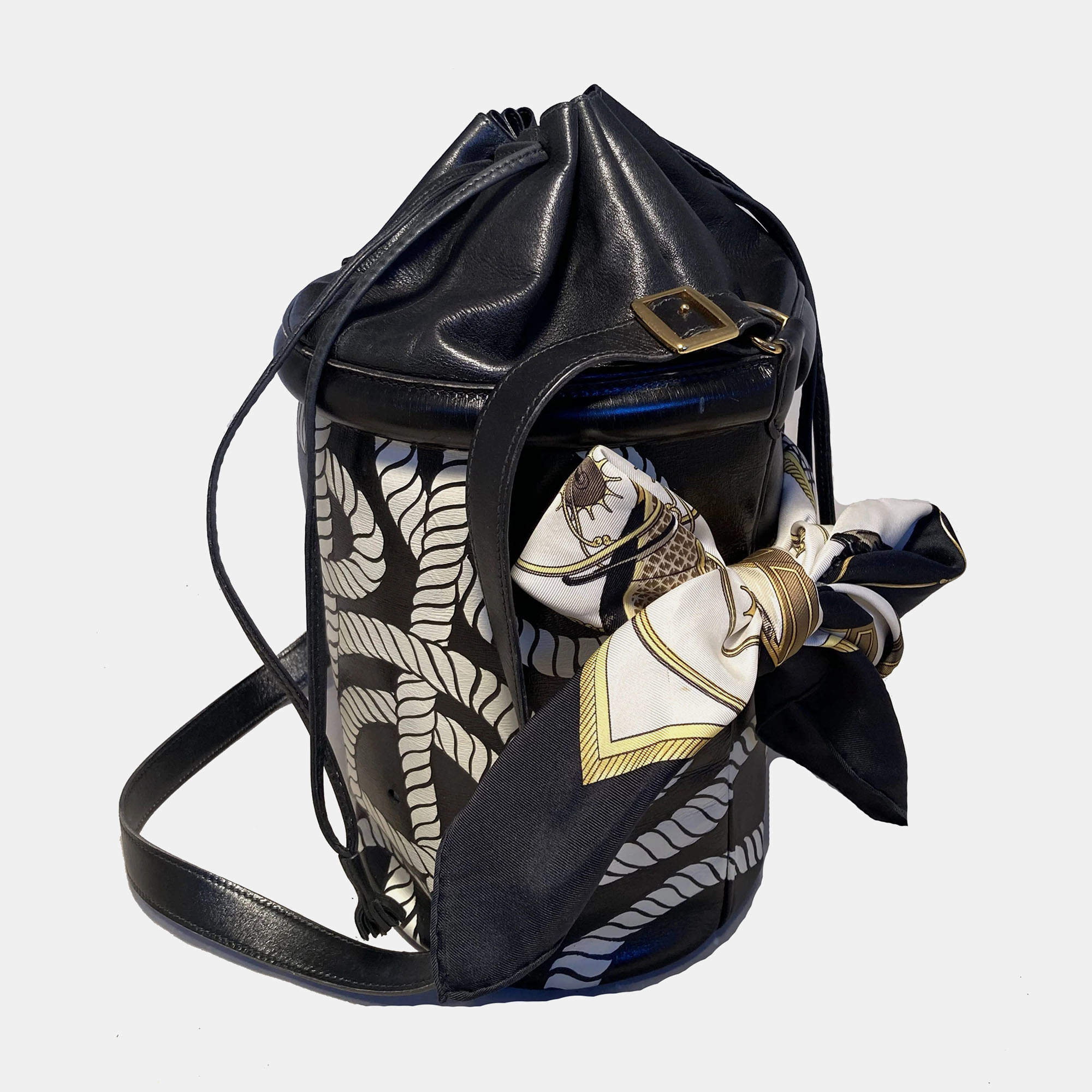Hermes Hand Painted Ropes Bucket Bag