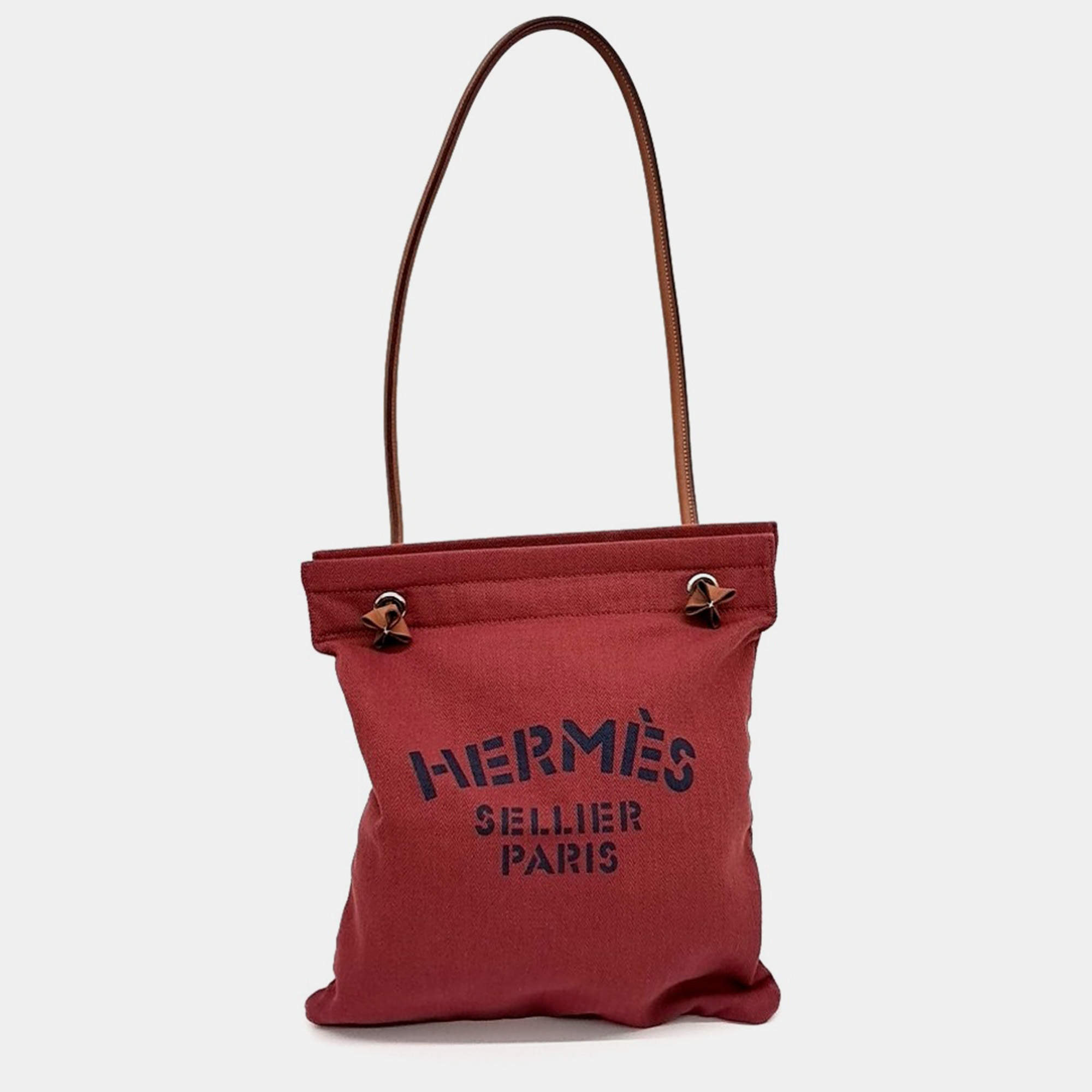Pre Owned Hermes Red Fabric Aline Shoulder Bag