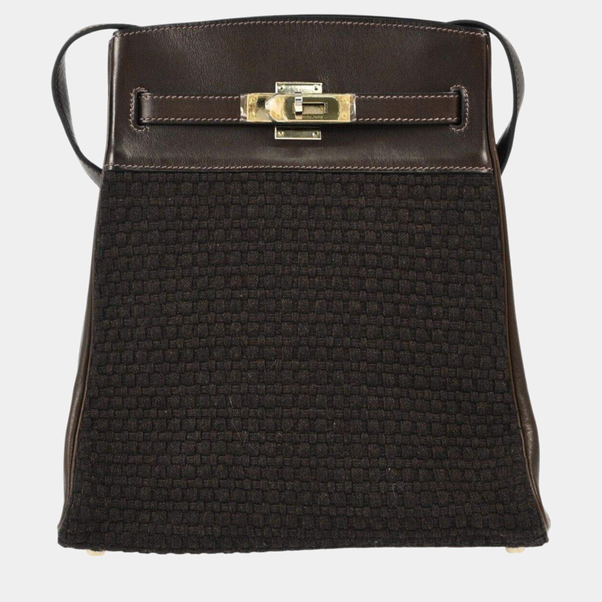 Hermes Ebene Gulliver Kelly Sport 22 Shoulder Bag