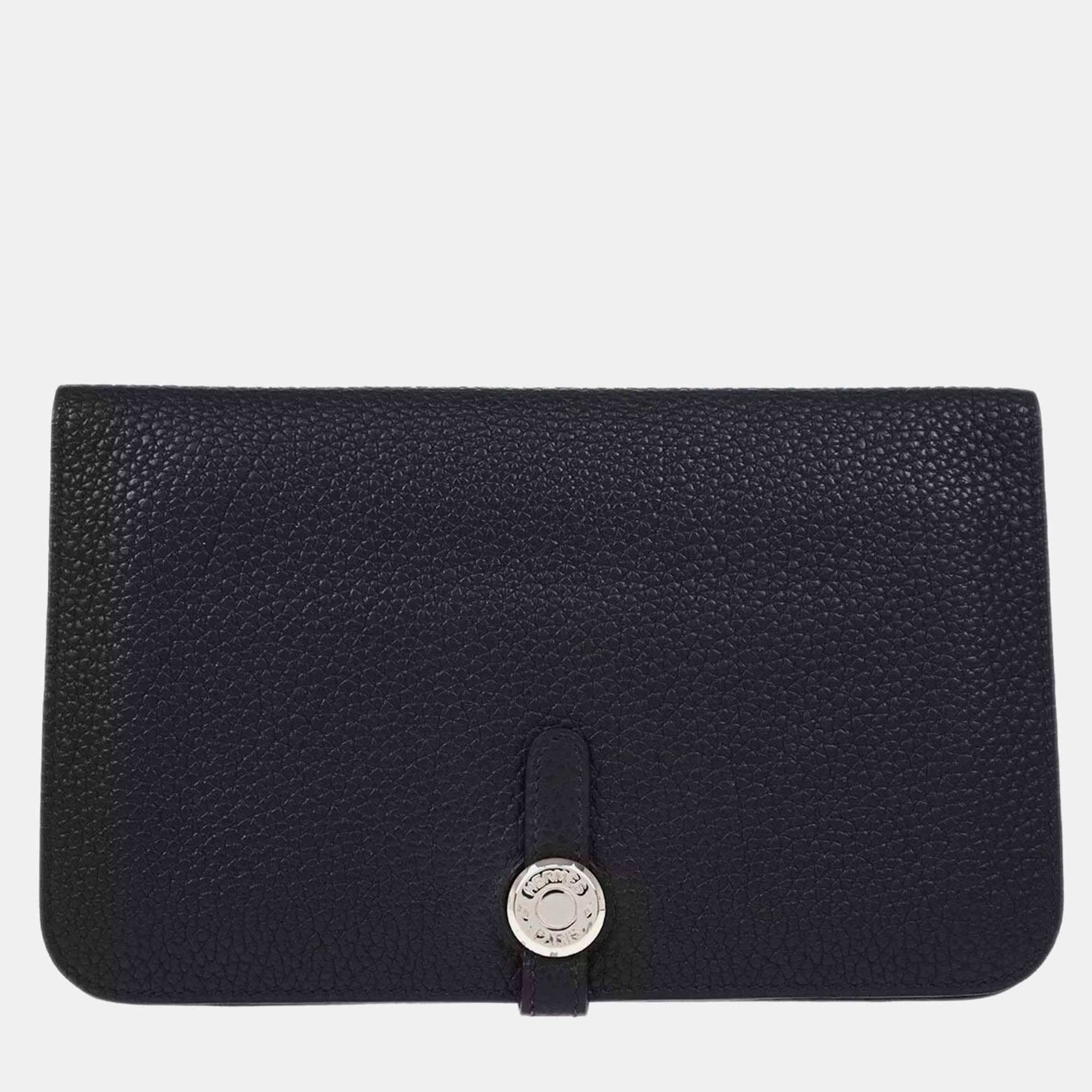 Hermes Black Togo Dogon Long Wallet