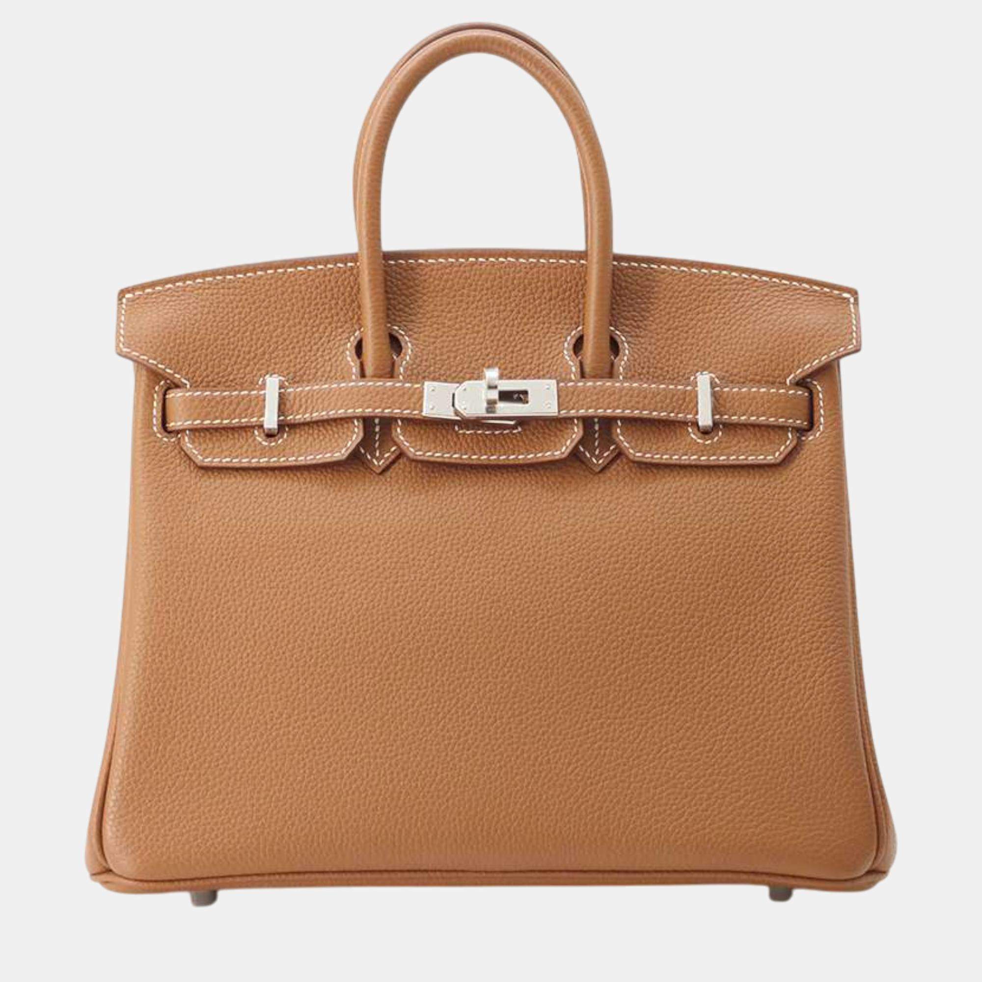 Hermes Gold Togo Leather Birkin 25 Bag