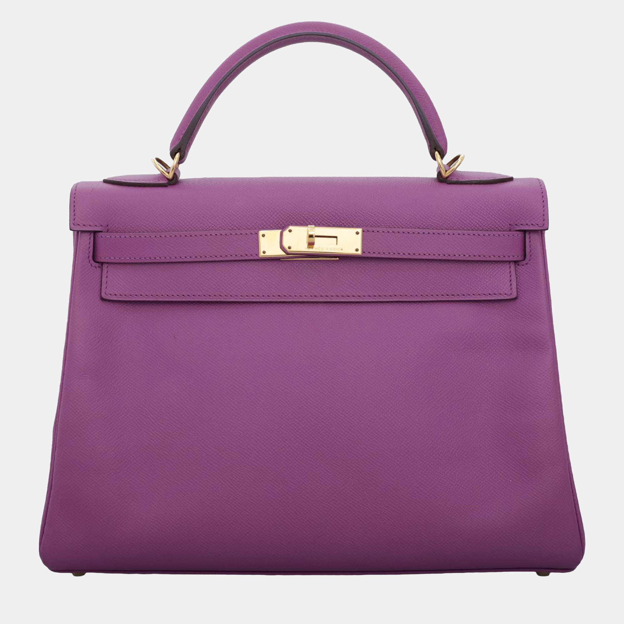 Pre Owned Hermes Anemone Epsom Leather Kelly 32 Tote Bag