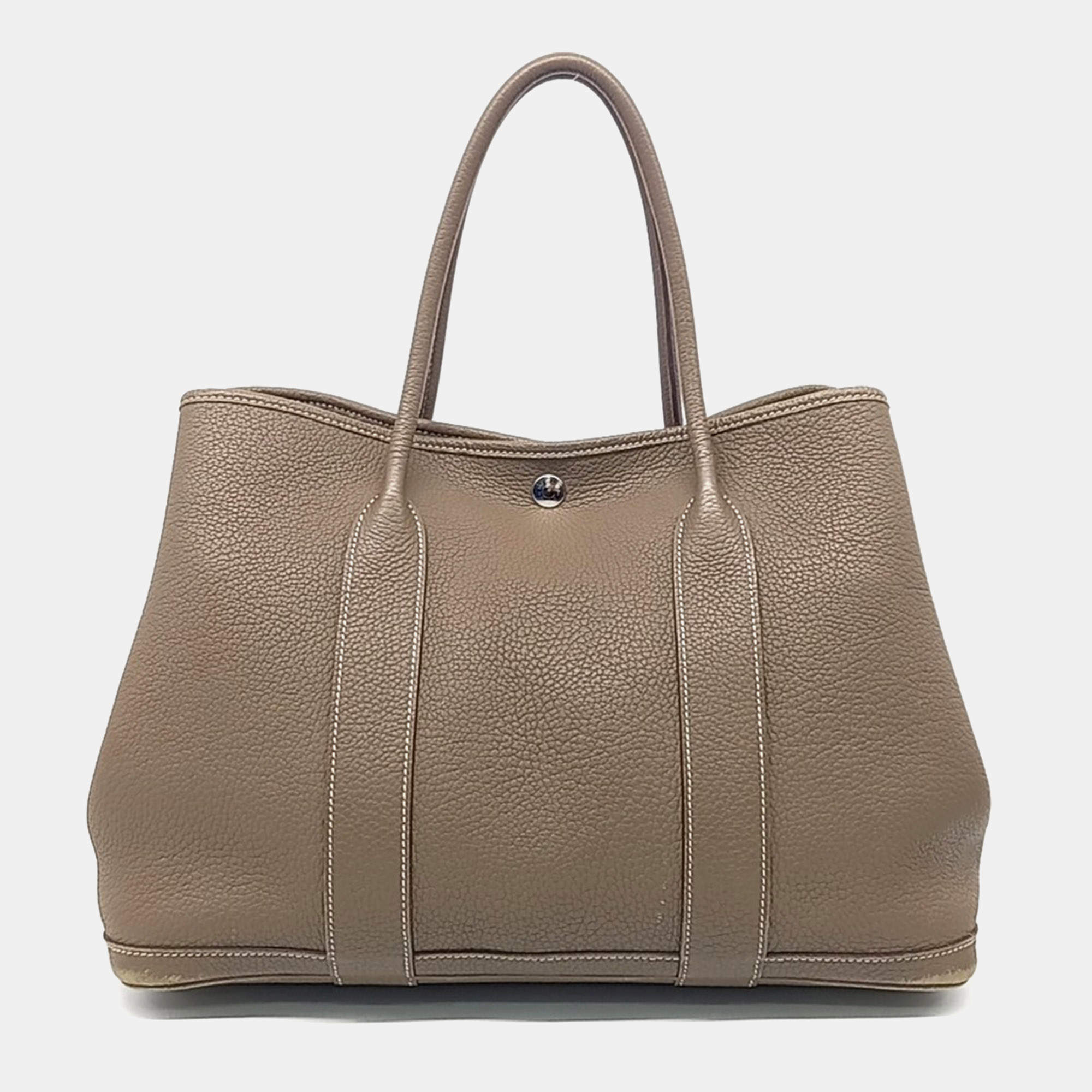 Hermes Leather Garden Party 36 Tote Bag