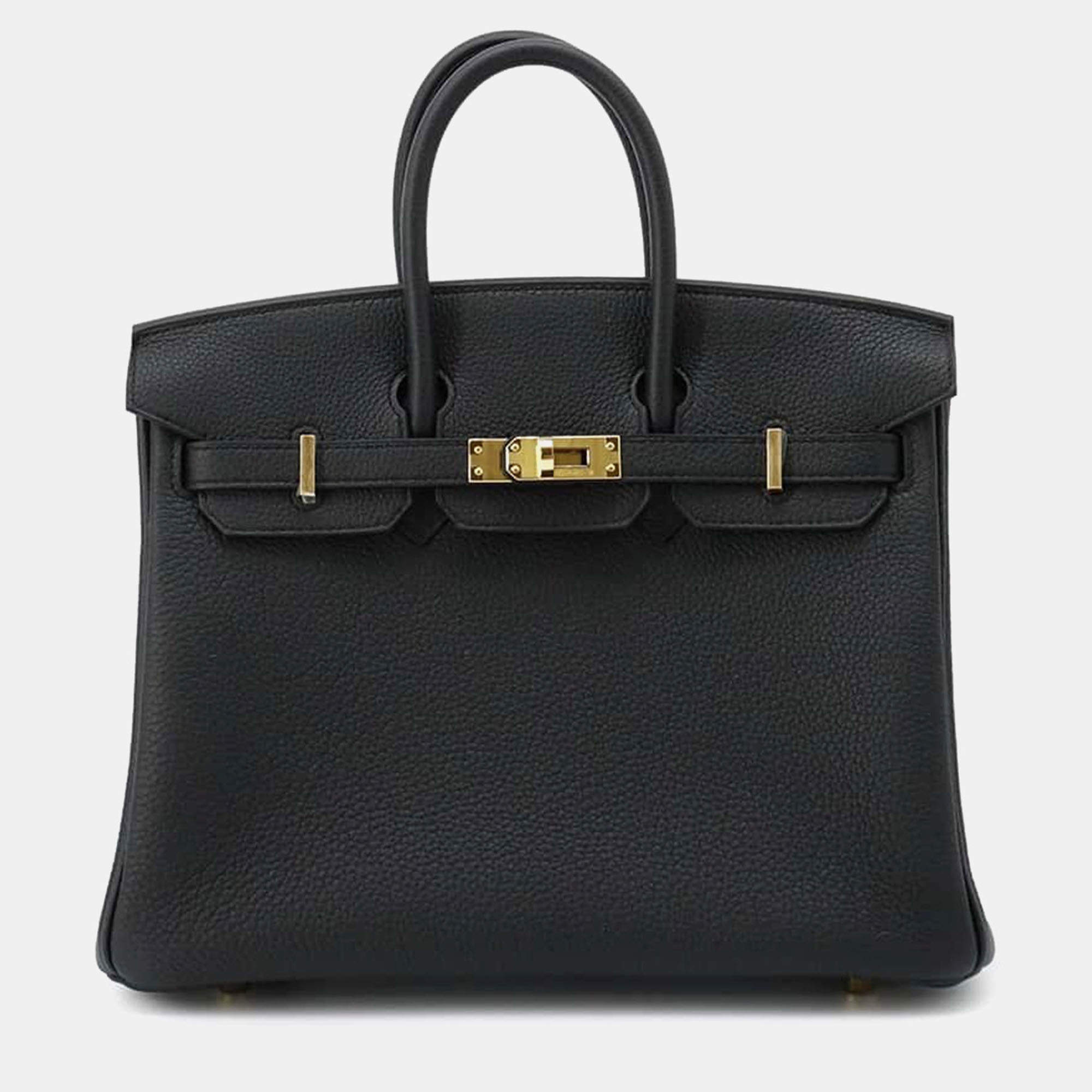 Hermes Black Togo Leather Gold Finish Birkin 25