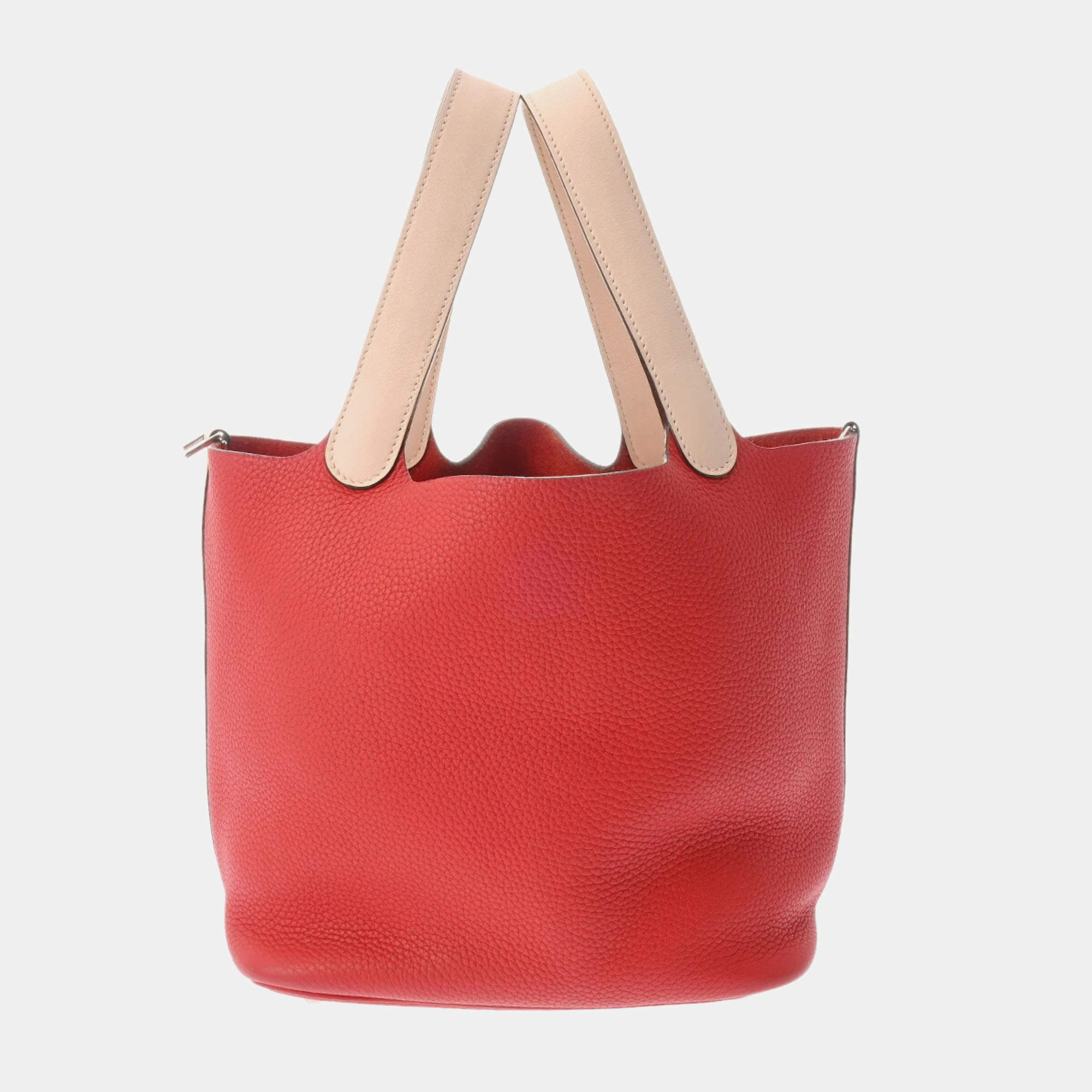 Hermes Rouge Tomato/Rose Eglantine Picotin Lock 22 Handbag