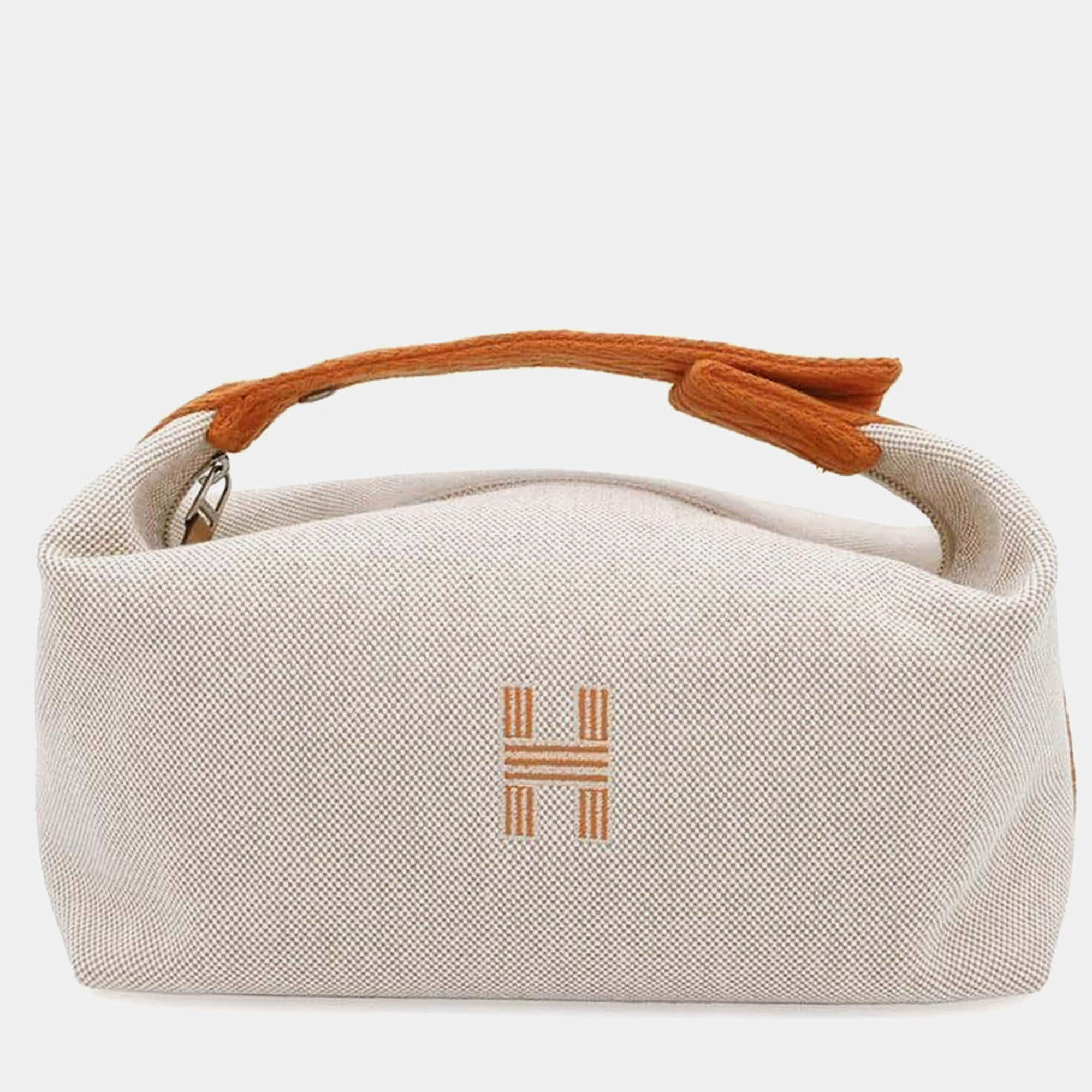 Hermes Orange/Natural Canvas PM Bride A Brac Zig Zag Bag