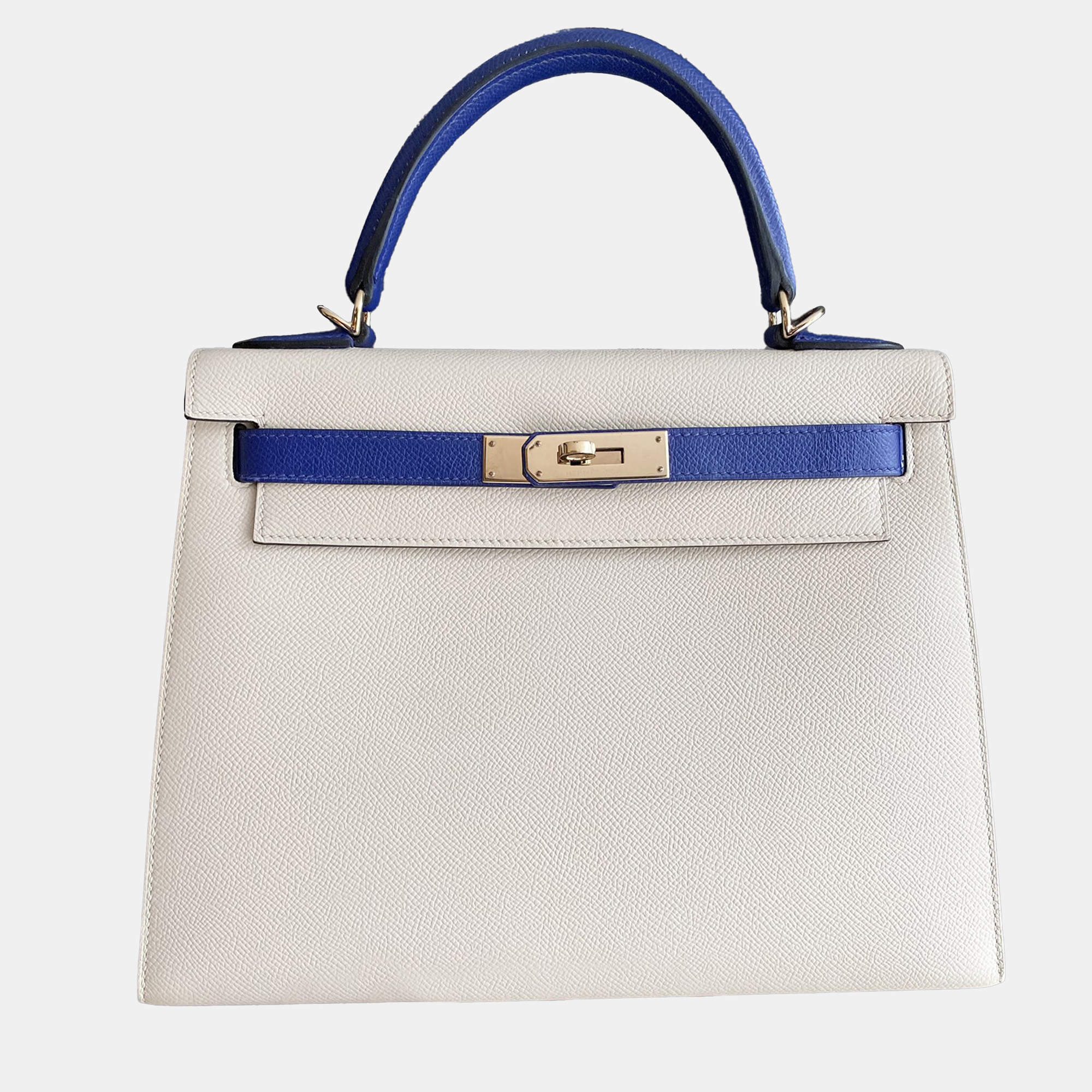Hermes Bicolor Leather Kelly 28 Top Handle Bag