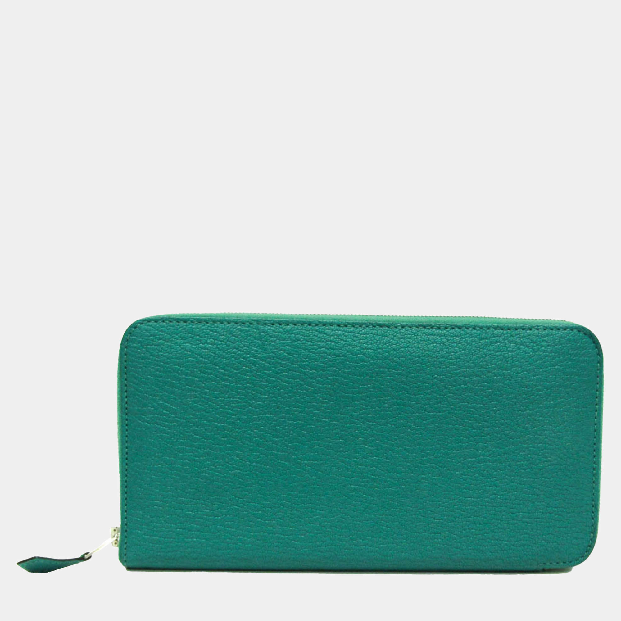 Hermes Green Chevre Myzore Leather Azap Long Wallet