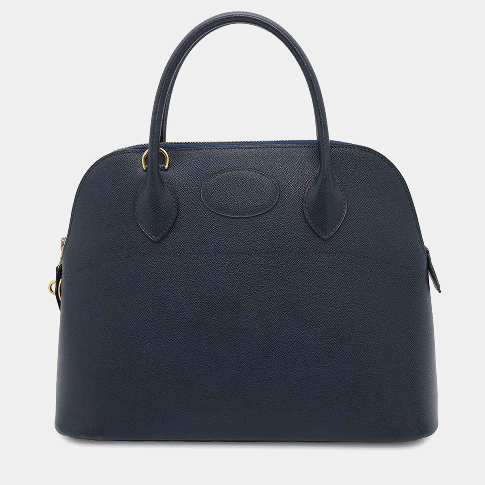 Hermes Navy Courchevel Bolide 31 Handbag 