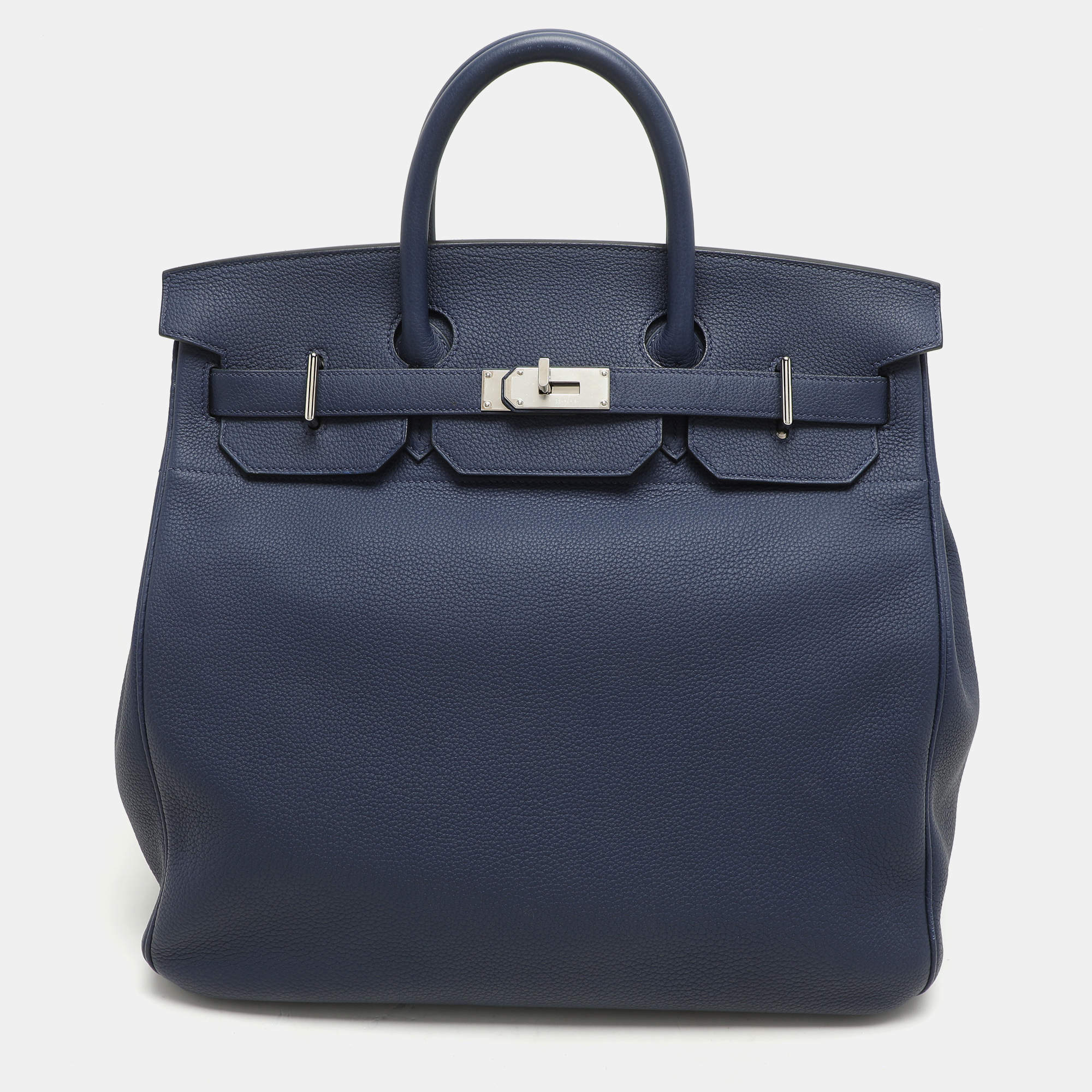 Hermes Blue de Prusse Togo Leather Palladium Finish HAC Birkin 40 Bag