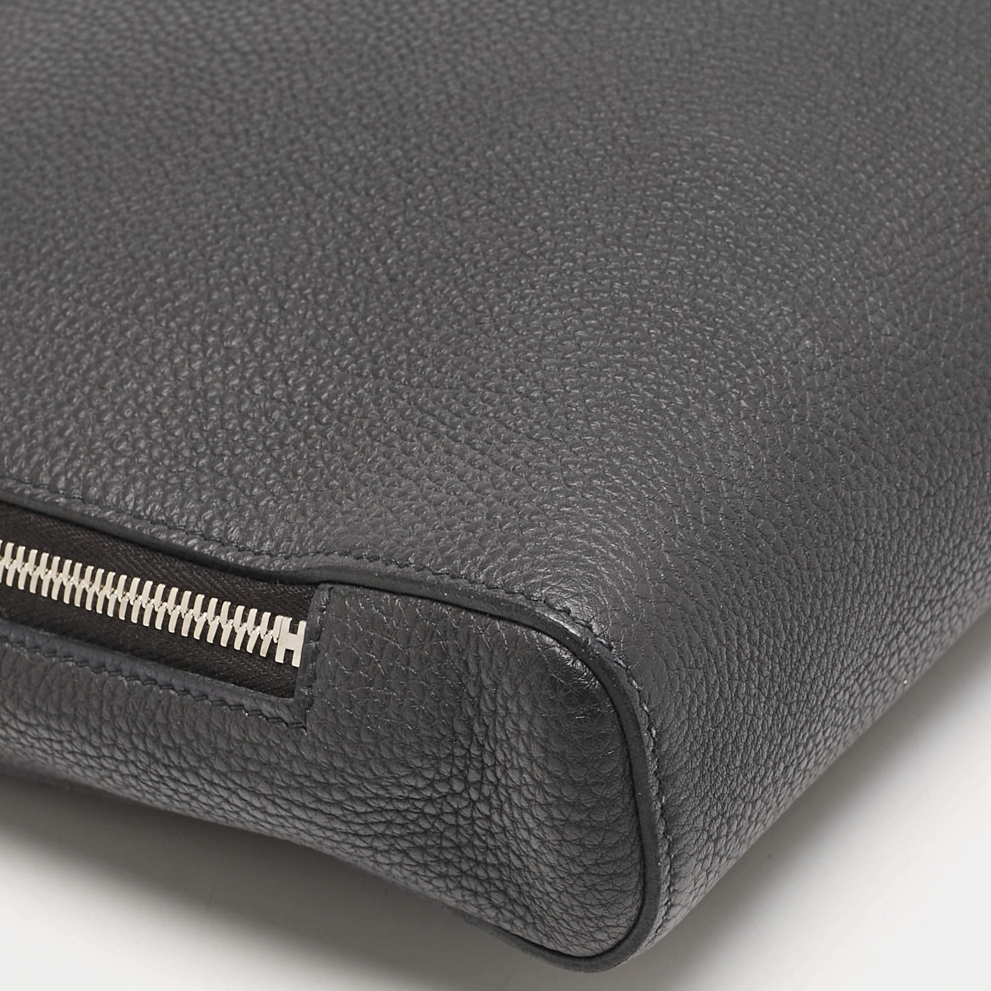 Pre Owned Hermes Noir Togo Leather Victoria Light Briefcase