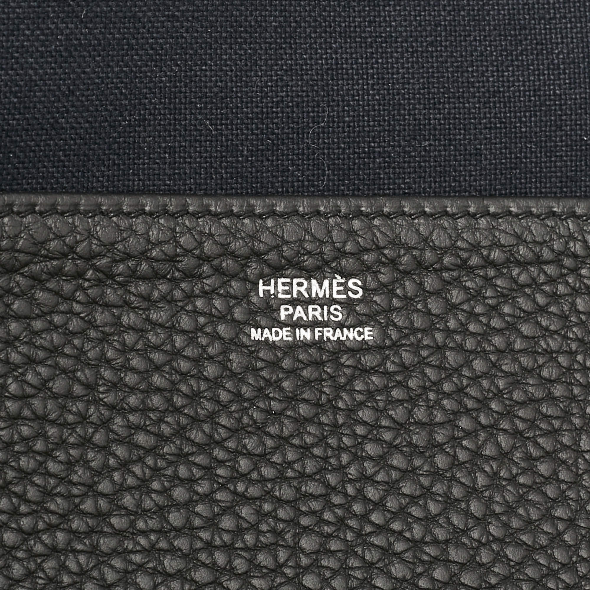 Pre Owned Hermes Noir Togo Leather Victoria Light Briefcase