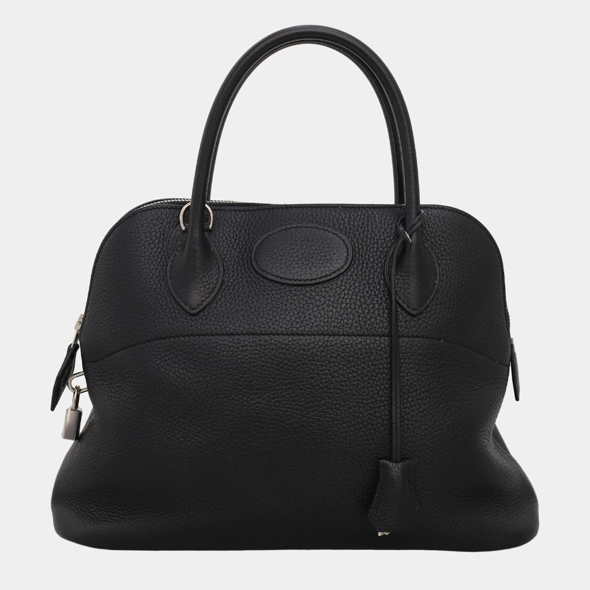 Pre Owned Hermes Black Clemence Leather Bolide 31 Top Handle Bag