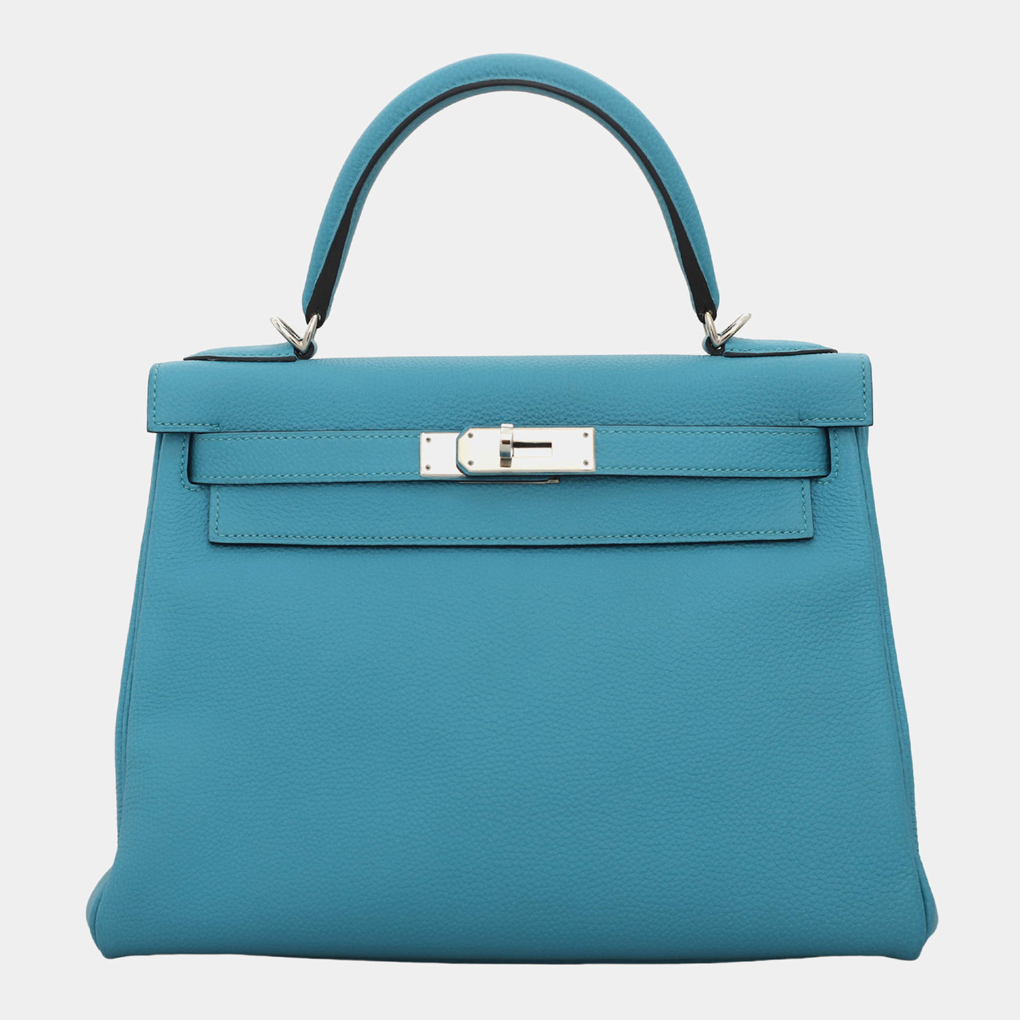 Hermes Turquoise Togo Leather Kelly 28 Shoulder Bag