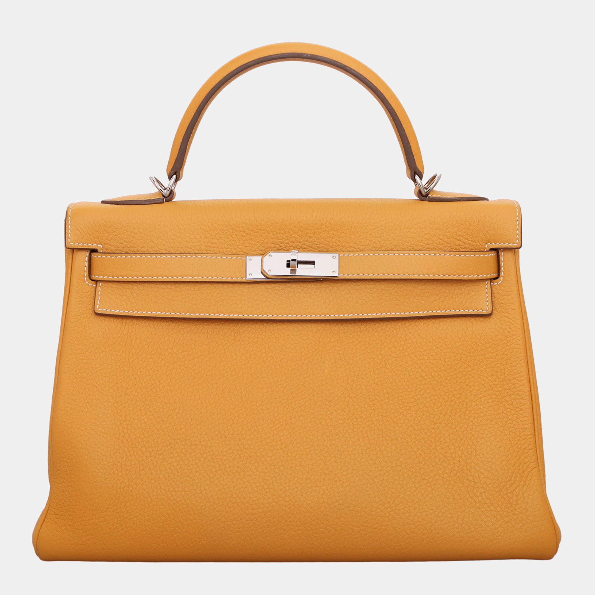 Hermes Moutarde Clemence Leather Kelly 32 Amazone Bag