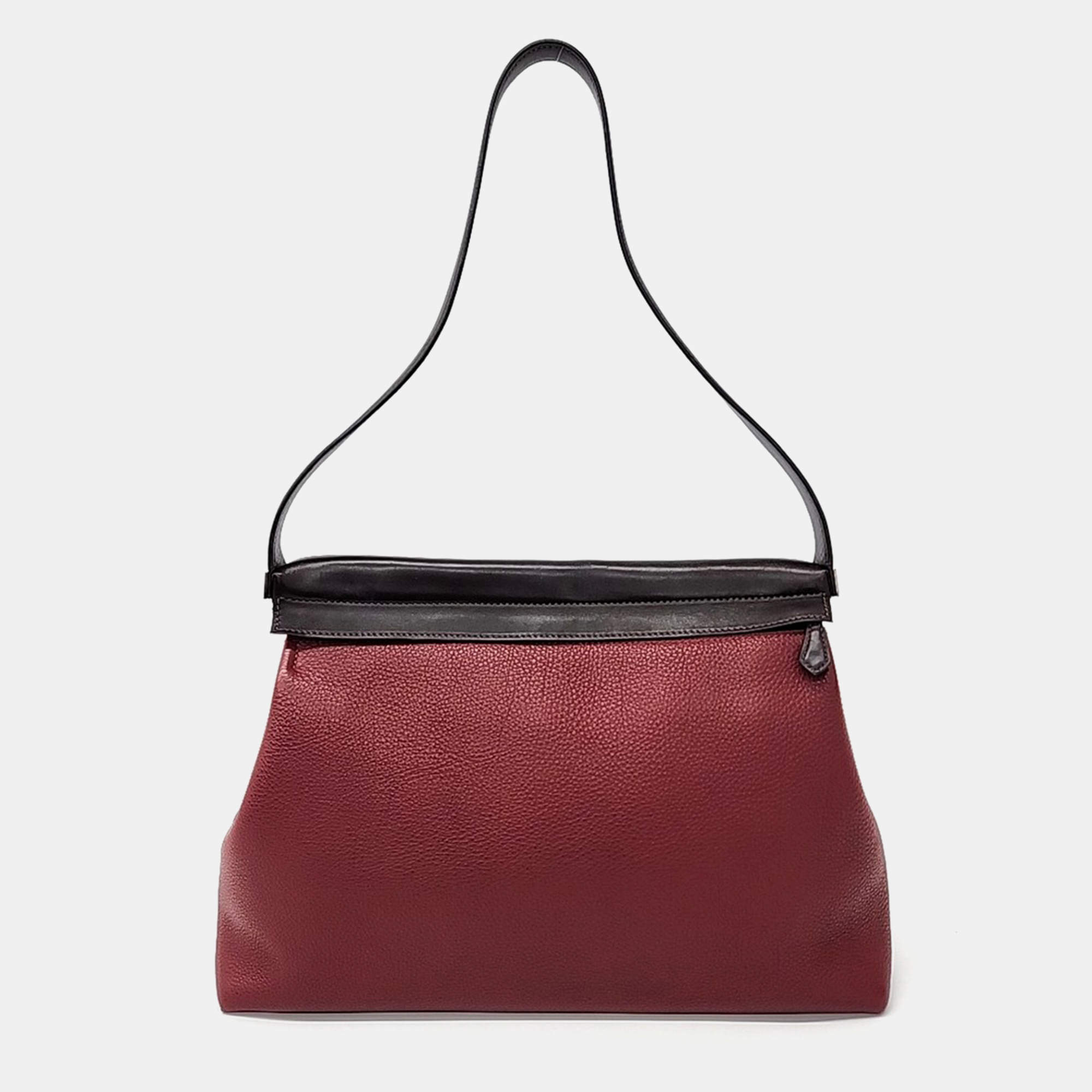 Pre Owned Hermes Red Leather Yeoh Bag