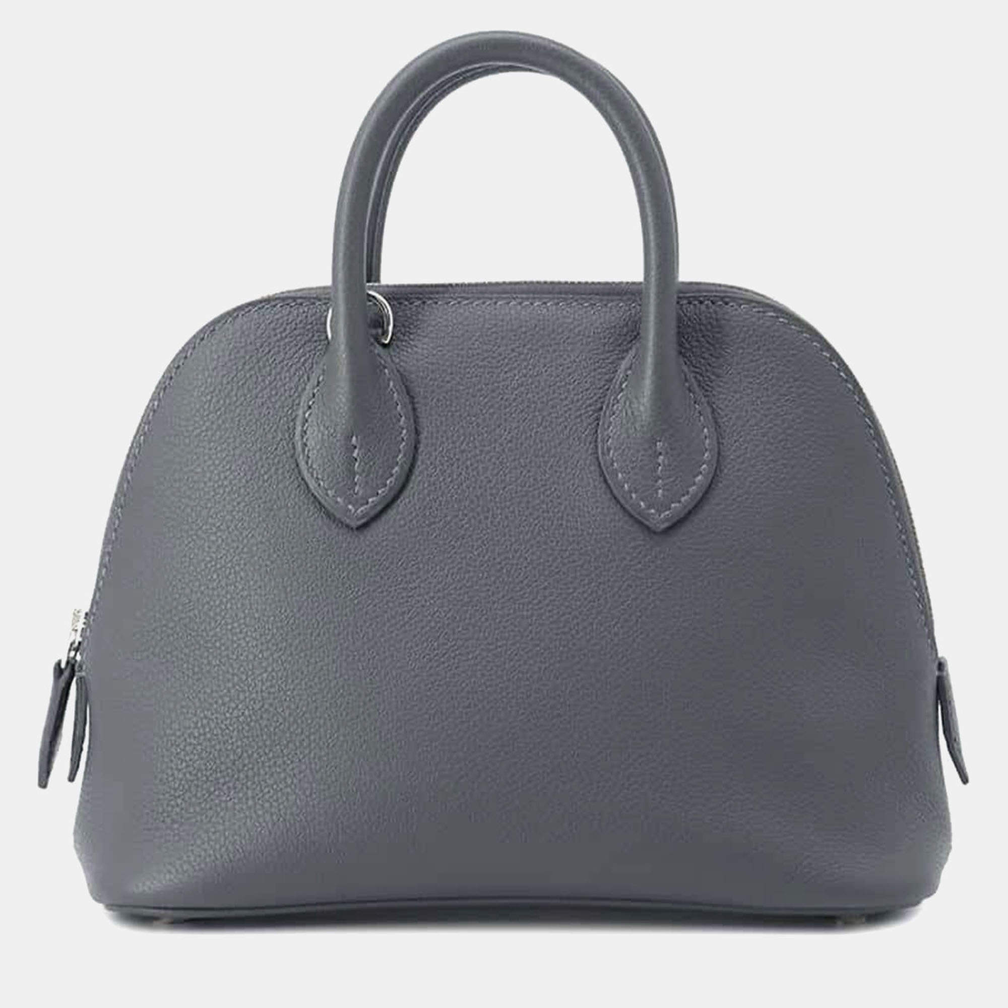 Hermes Ardoise Evercolor Bolide 1923 Mini Satchel Bag
